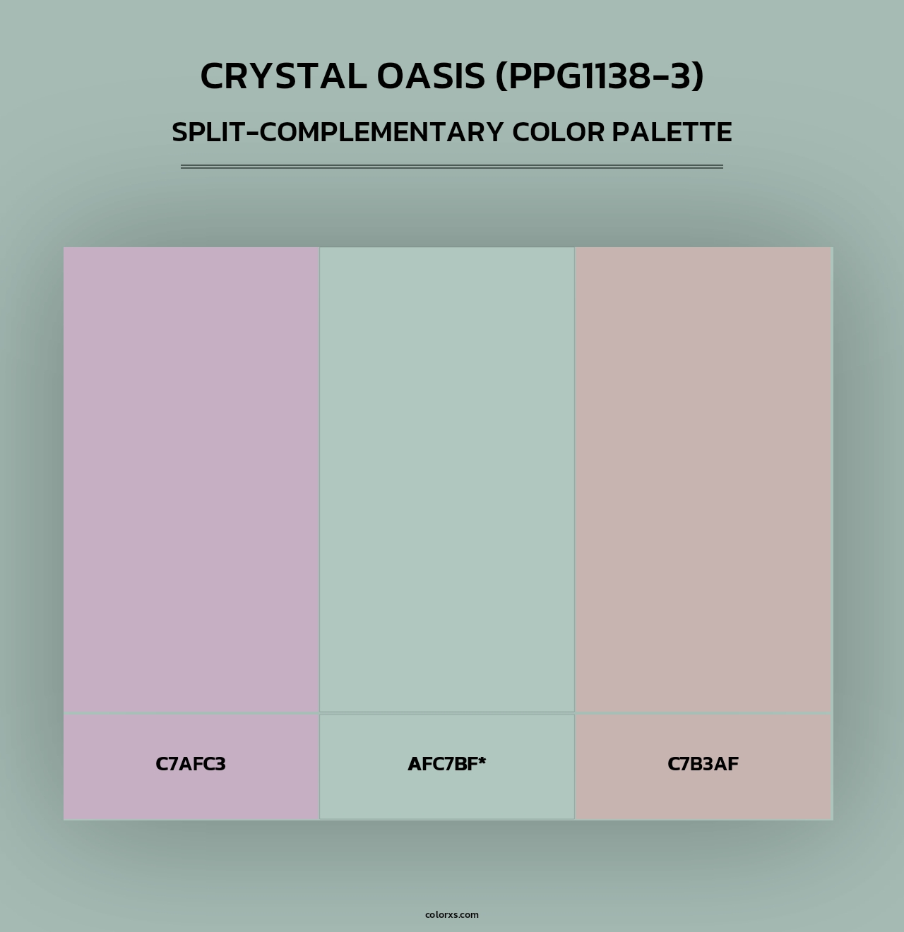 Crystal Oasis (PPG1138-3) - Split-Complementary Color Palette