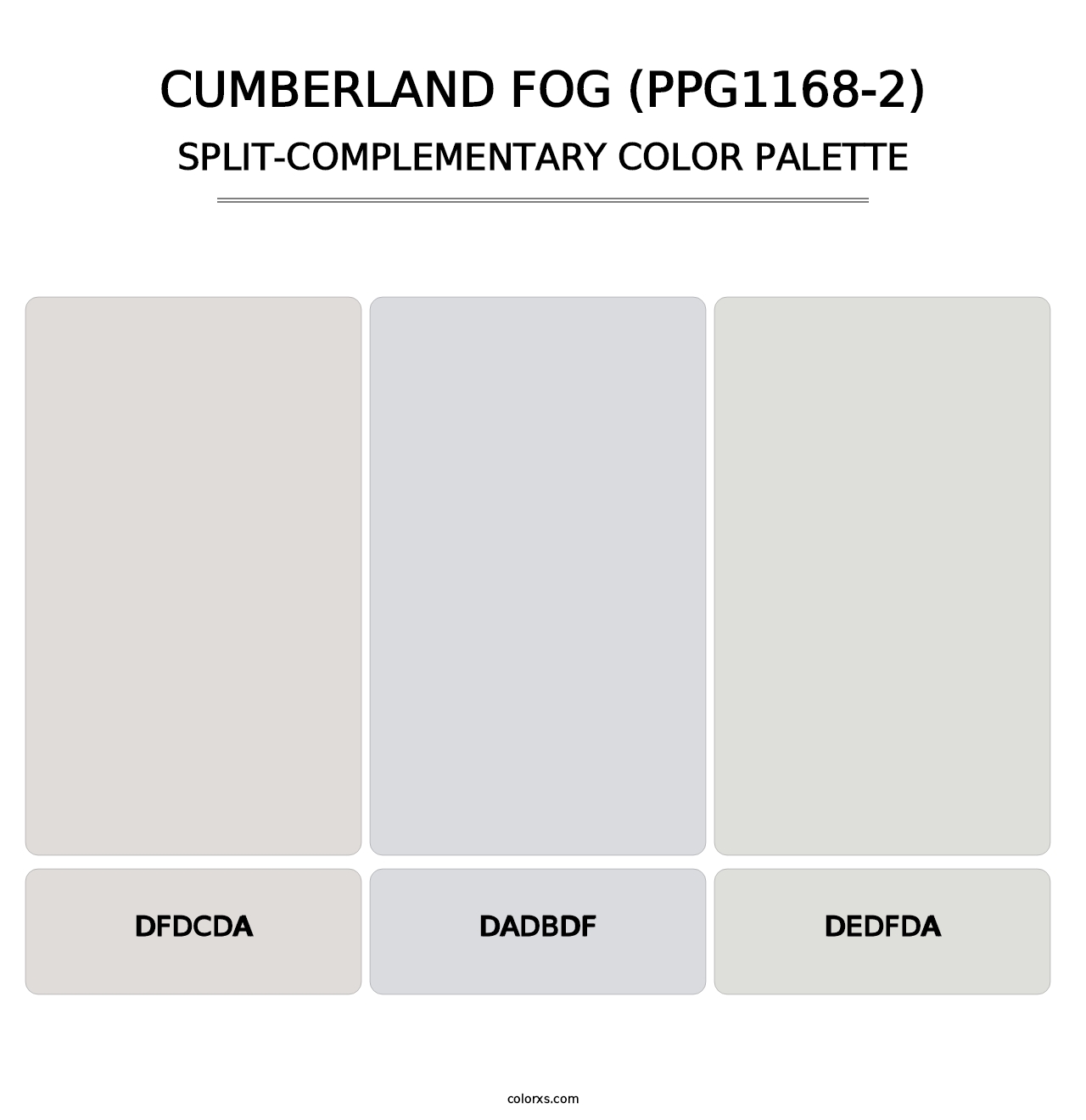 Cumberland Fog (PPG1168-2) - Split-Complementary Color Palette