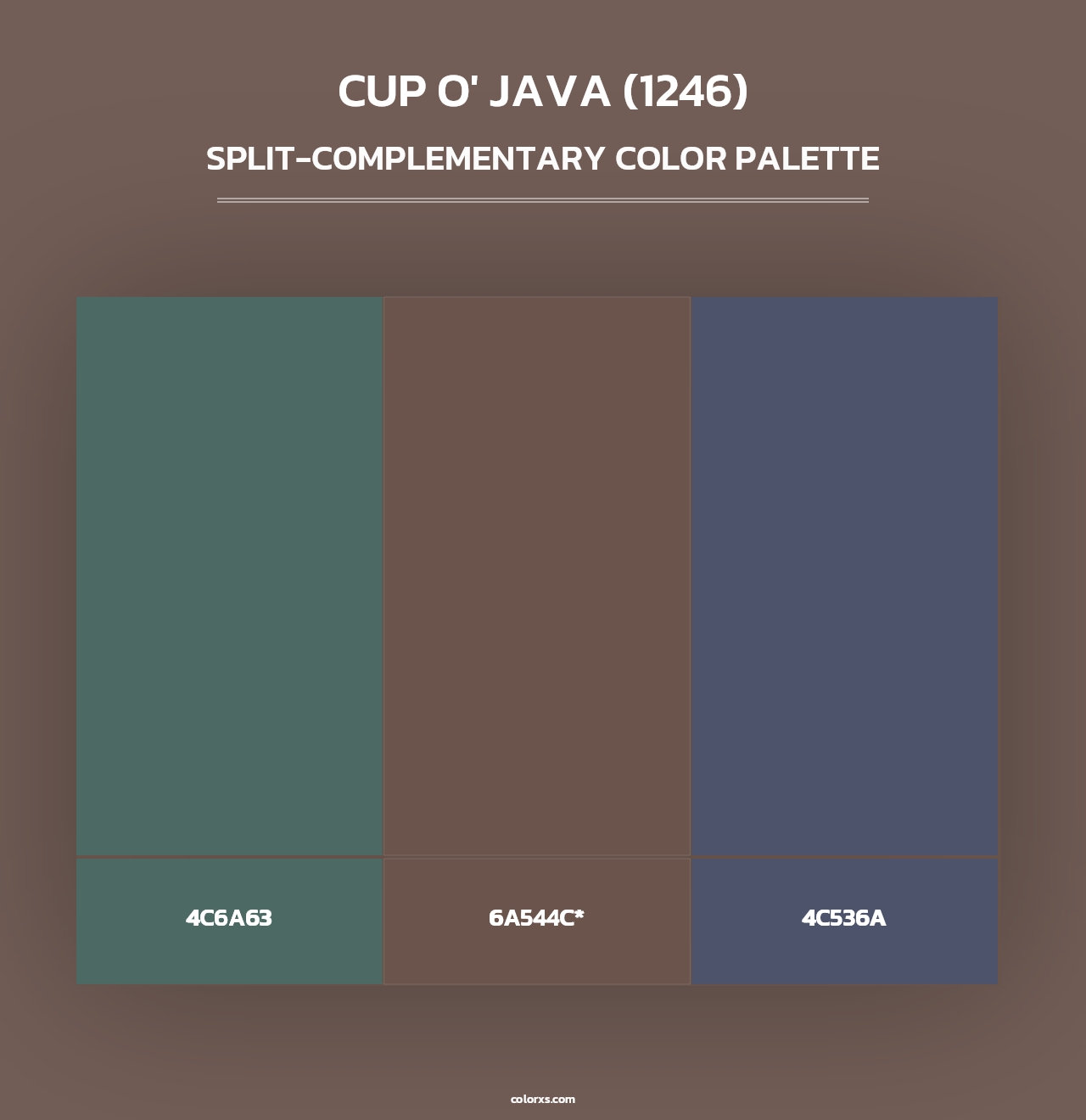 Cup o' Java (1246) - Split-Complementary Color Palette