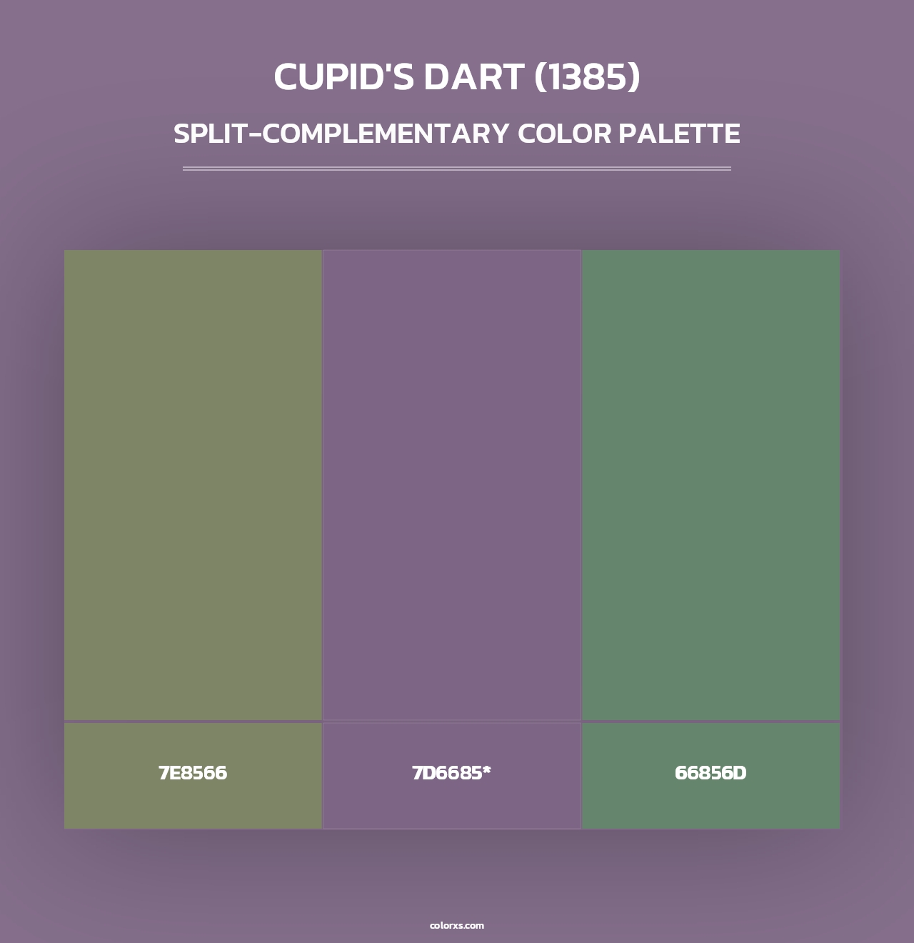 Cupid's Dart (1385) - Split-Complementary Color Palette