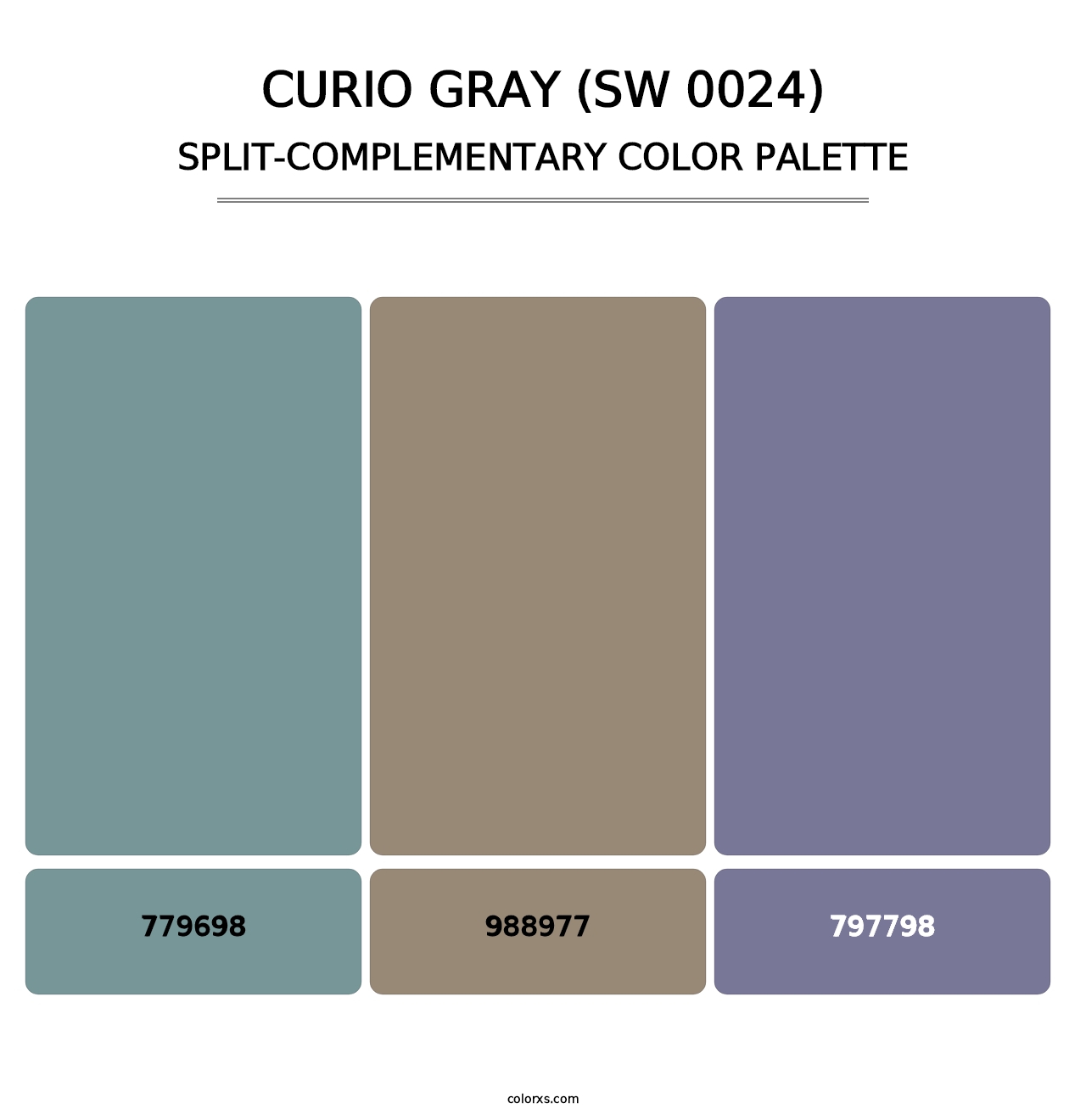 Curio Gray (SW 0024) - Split-Complementary Color Palette