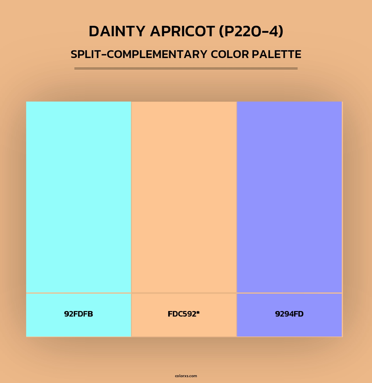 Dainty Apricot (P220-4) - Split-Complementary Color Palette
