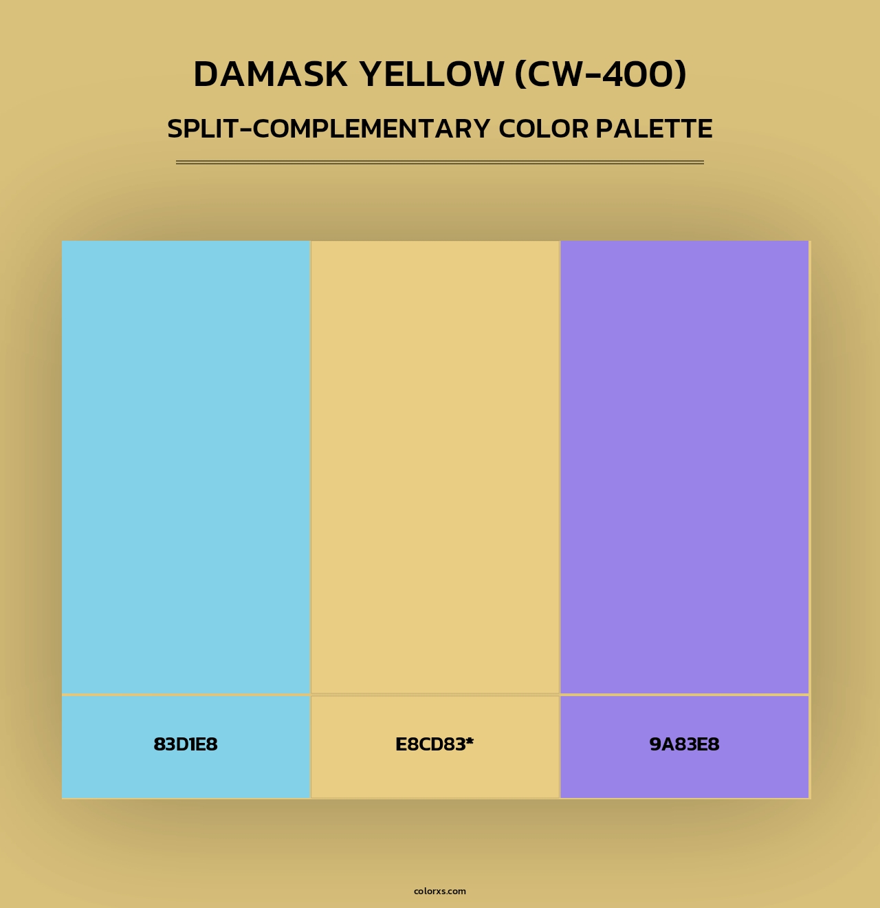 Damask Yellow (CW-400) - Split-Complementary Color Palette