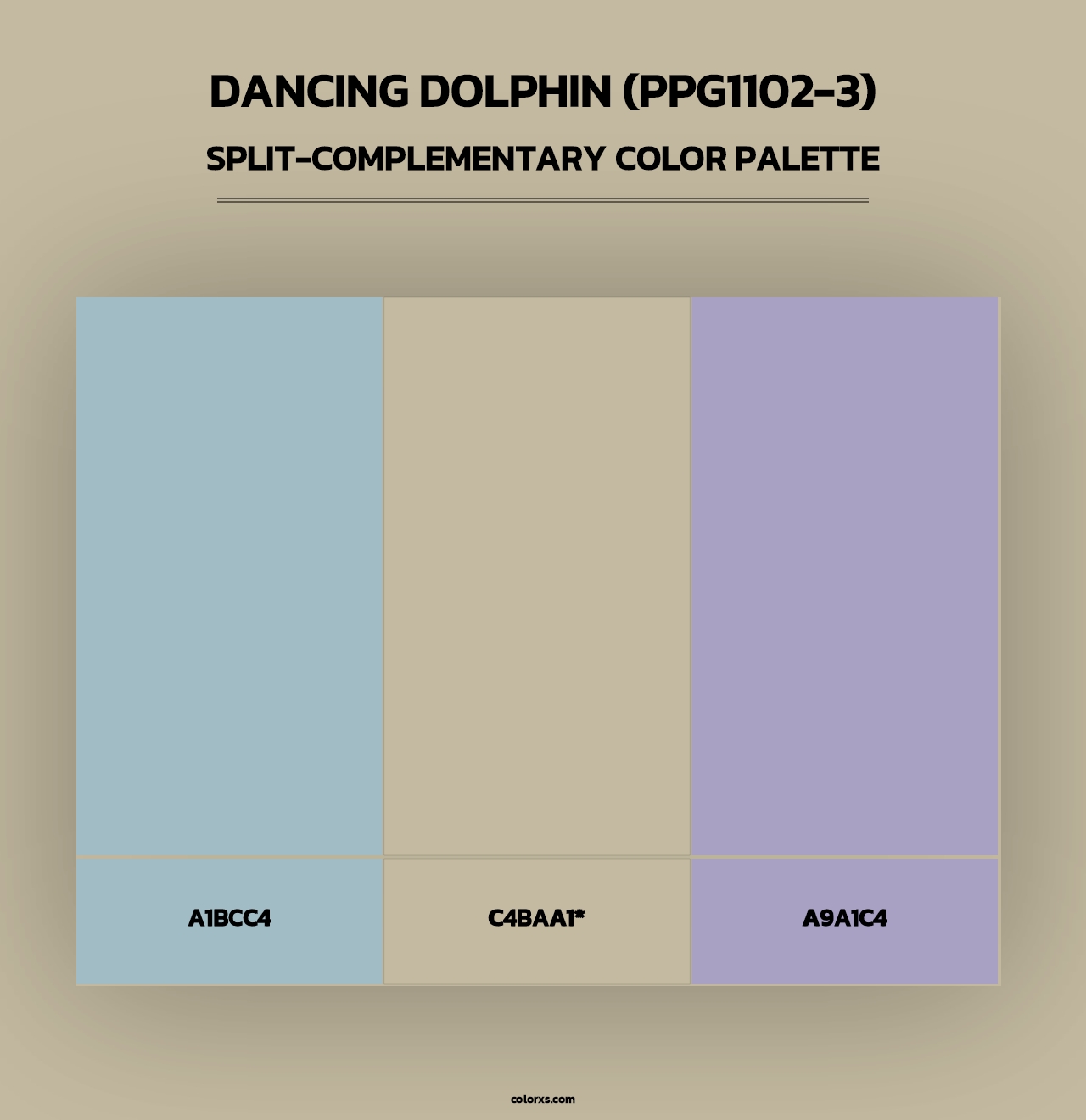 Dancing Dolphin (PPG1102-3) - Split-Complementary Color Palette