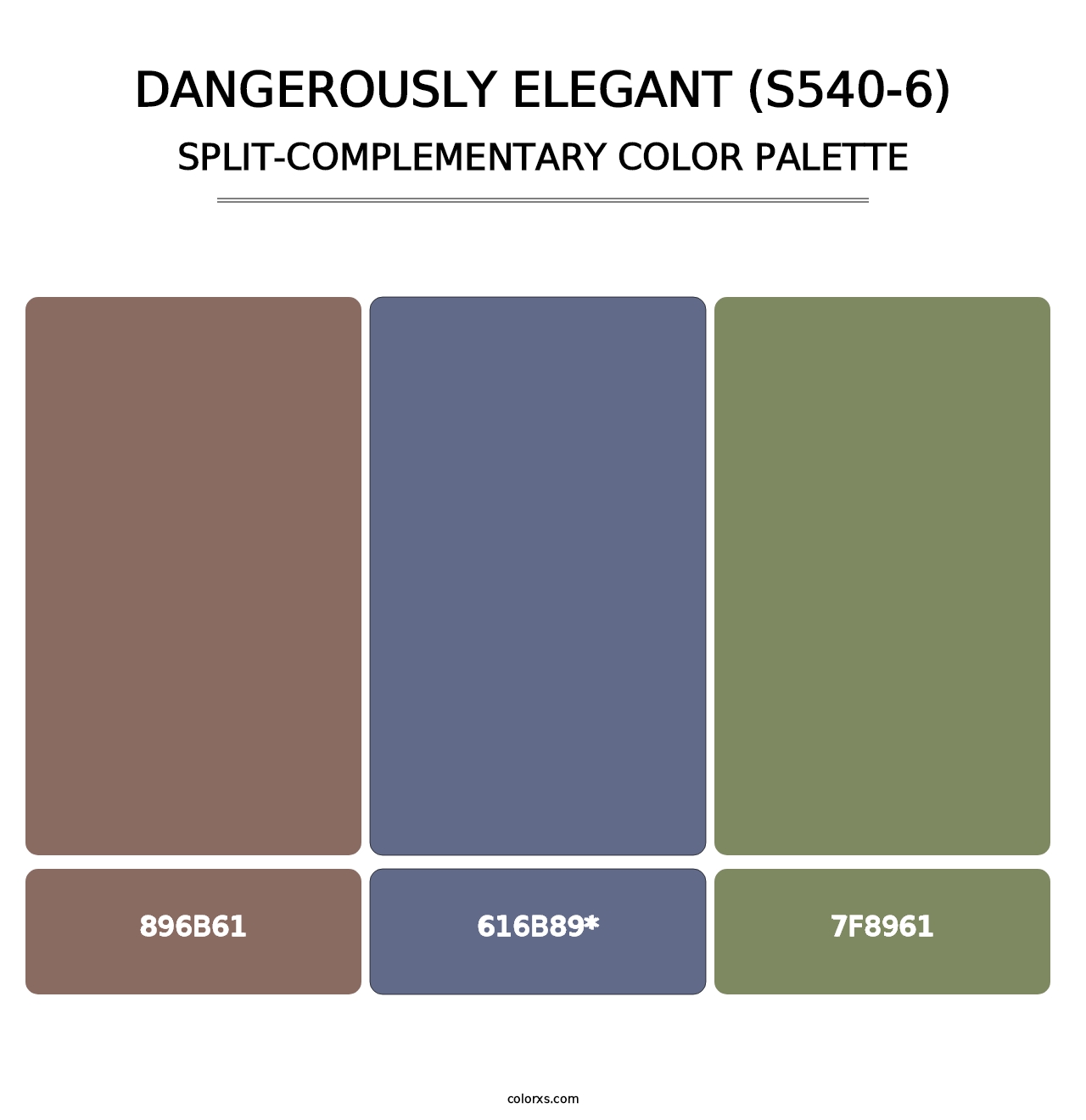 Dangerously Elegant (S540-6) - Split-Complementary Color Palette