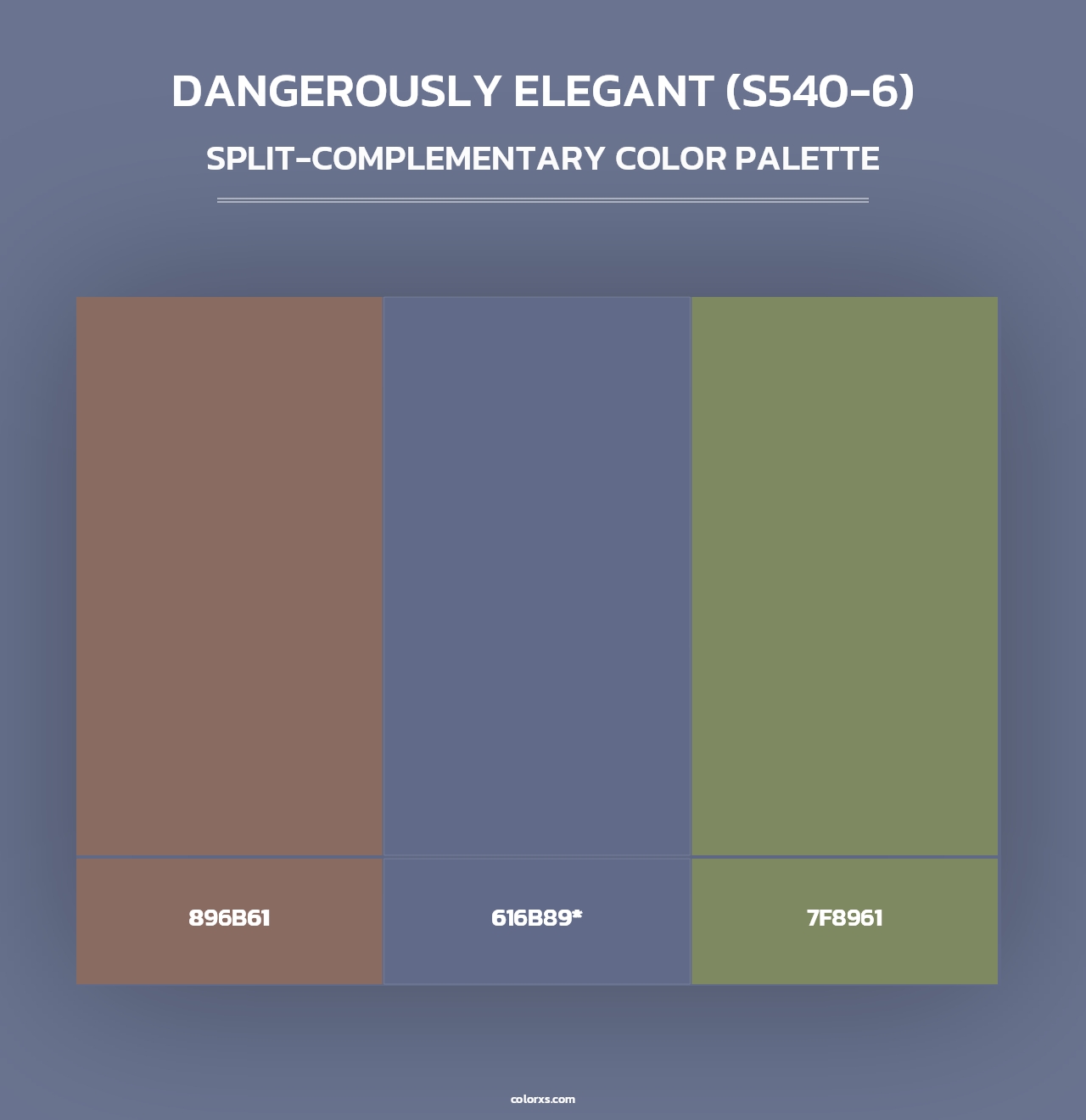 Dangerously Elegant (S540-6) - Split-Complementary Color Palette