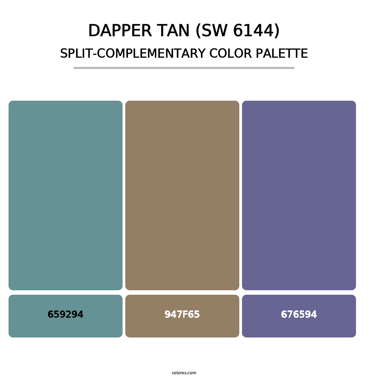 Dapper Tan (SW 6144) - Split-Complementary Color Palette