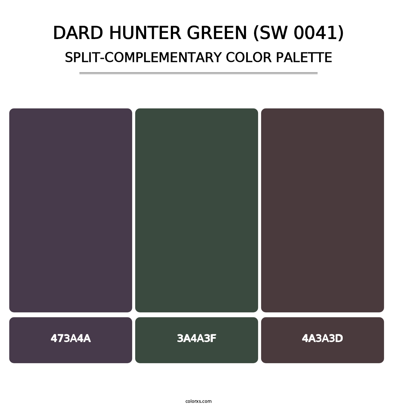 Dard Hunter Green (SW 0041) - Split-Complementary Color Palette