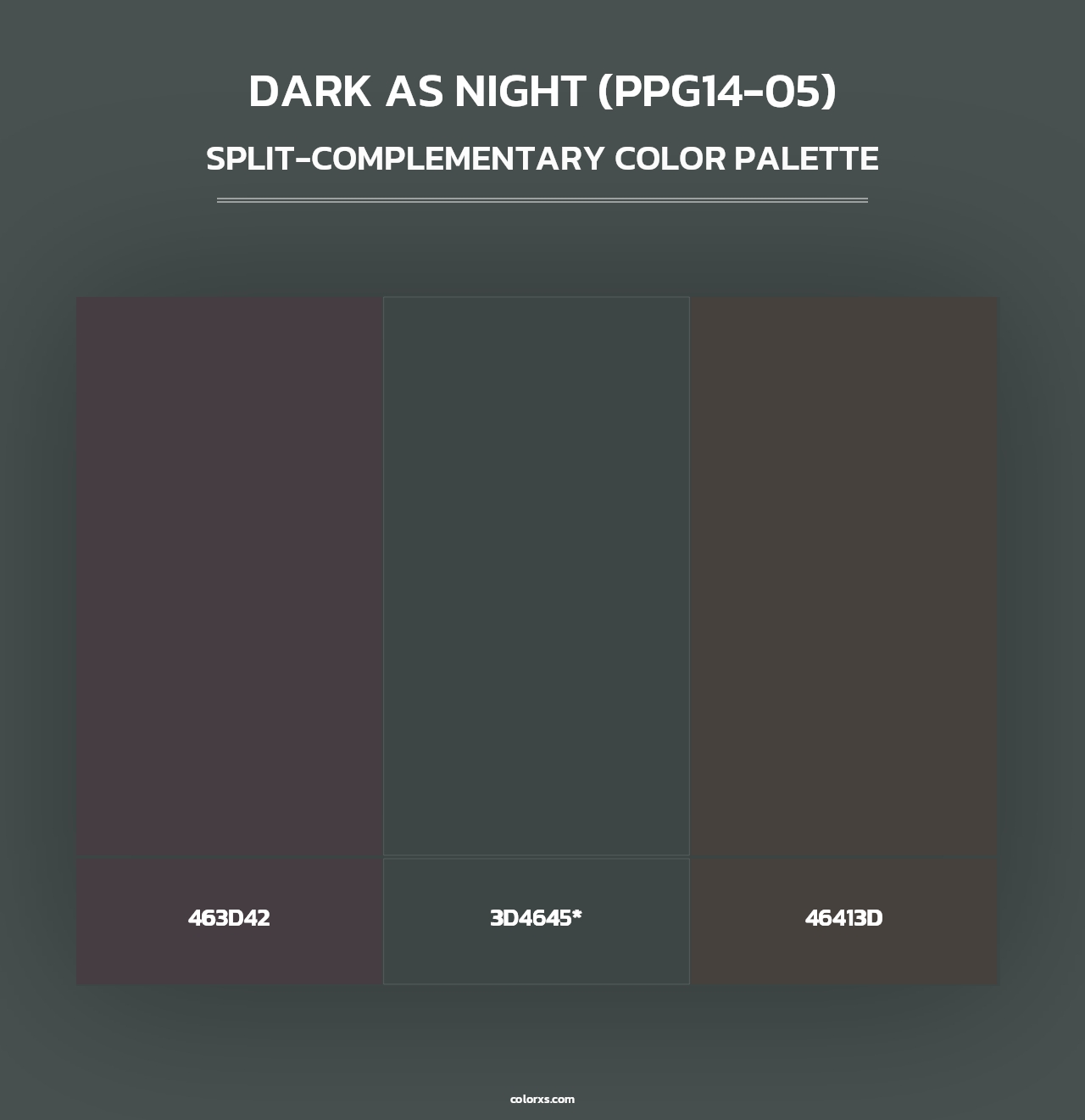 Dark As Night (PPG14-05) - Split-Complementary Color Palette