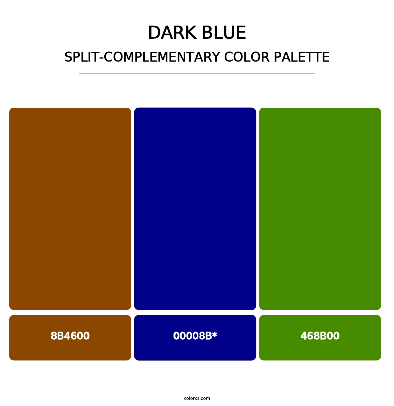 Dark Blue - Split-Complementary Color Palette