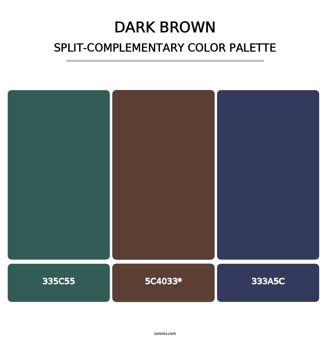 Dark Brown - Split-Complementary Color Palette