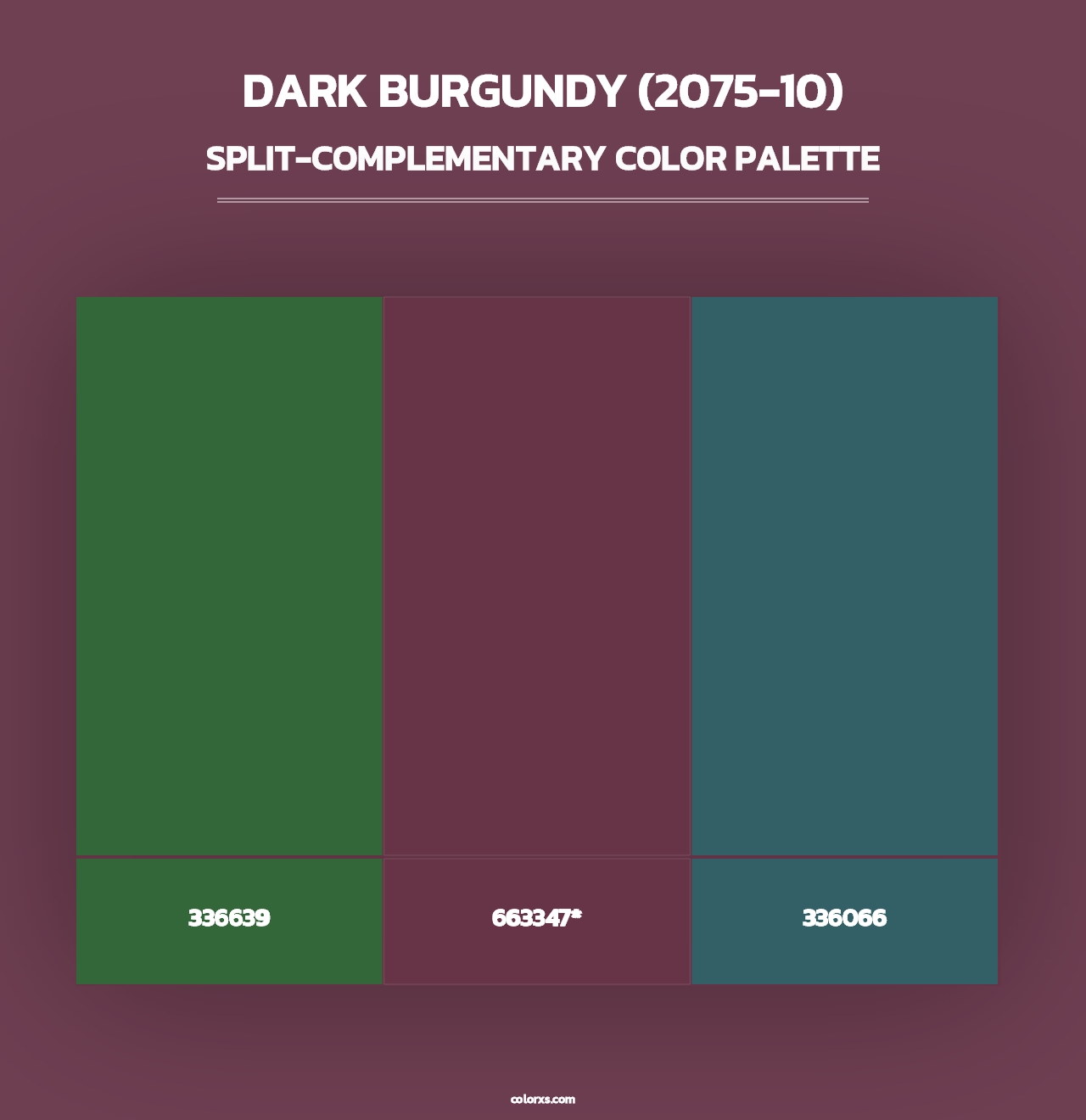 Dark Burgundy (2075-10) - Split-Complementary Color Palette