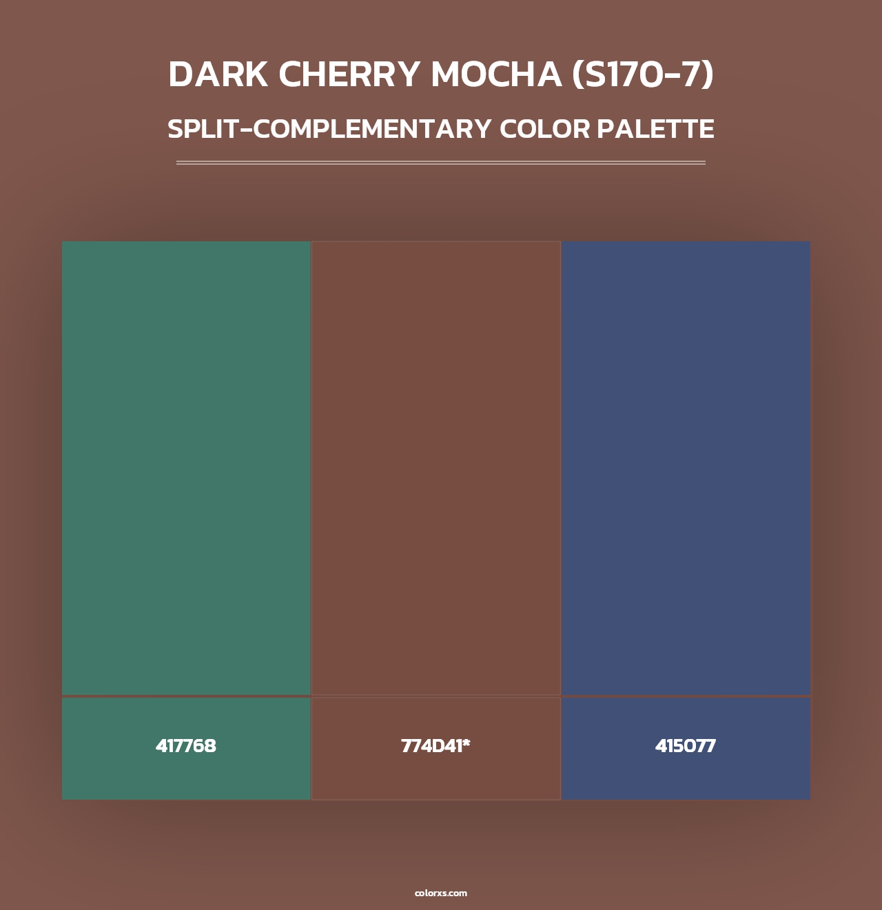 Dark Cherry Mocha (S170-7) - Split-Complementary Color Palette