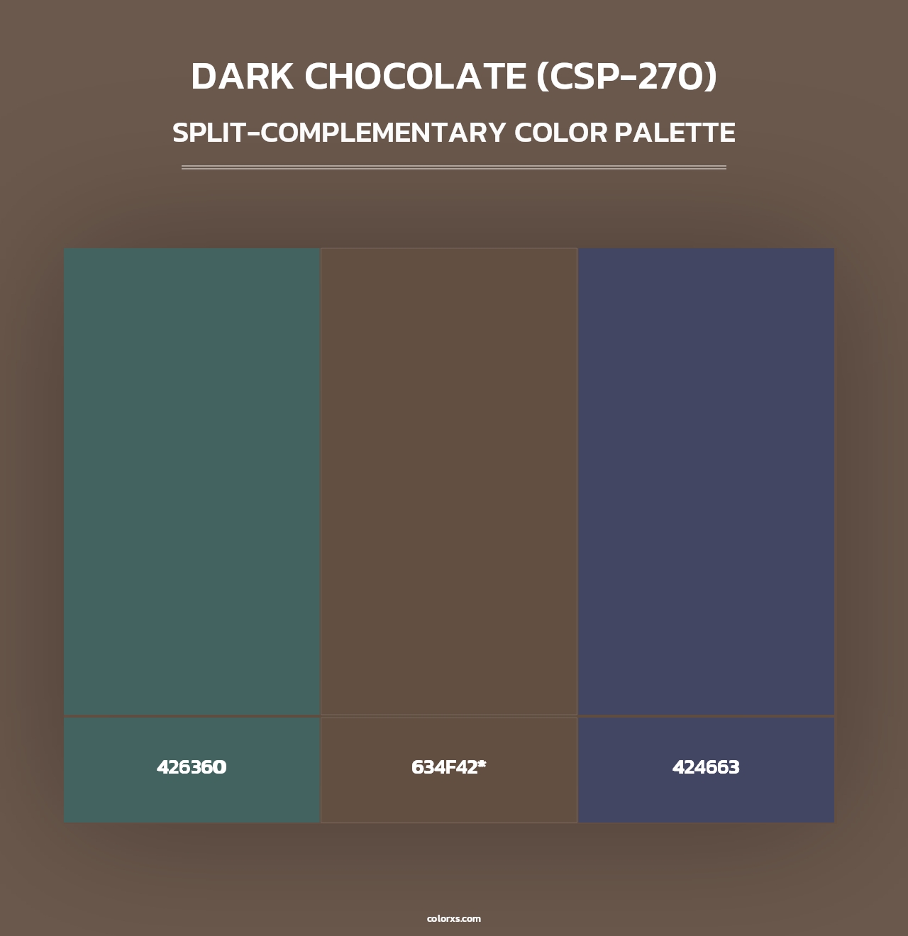 Dark Chocolate (CSP-270) - Split-Complementary Color Palette