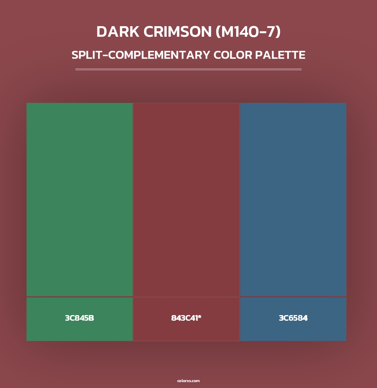 Dark Crimson (M140-7) - Split-Complementary Color Palette