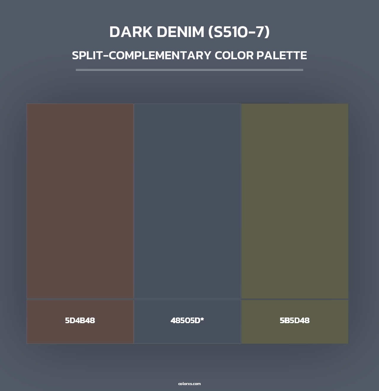 Dark Denim (S510-7) - Split-Complementary Color Palette