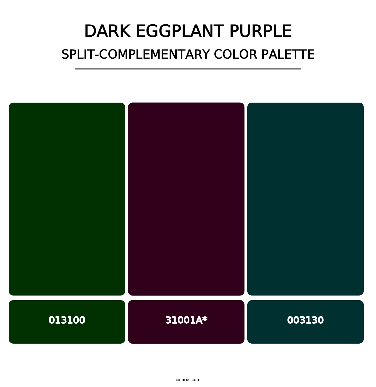 Dark Eggplant Purple - Split-Complementary Color Palette