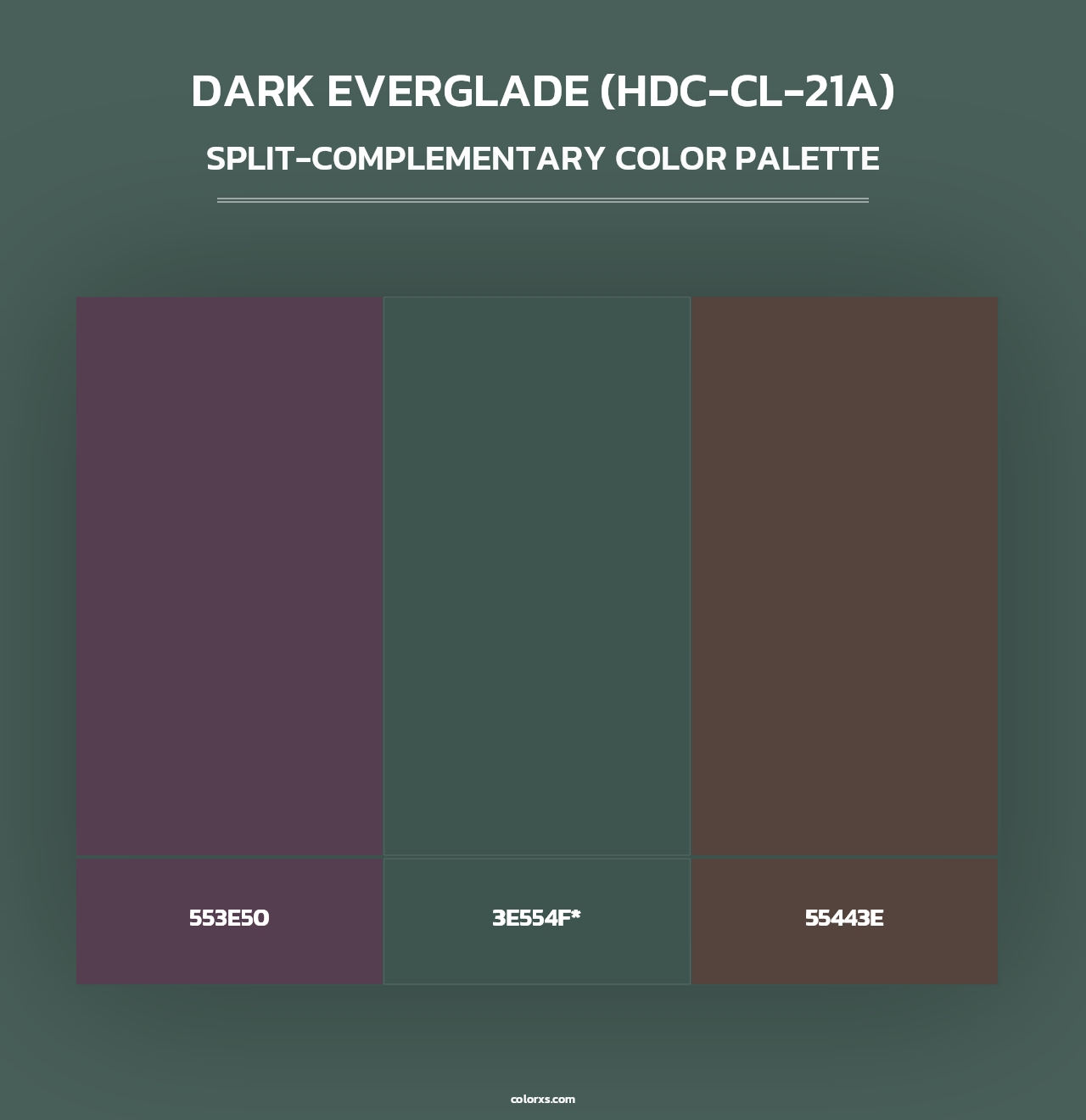 Dark Everglade (HDC-CL-21A) - Split-Complementary Color Palette