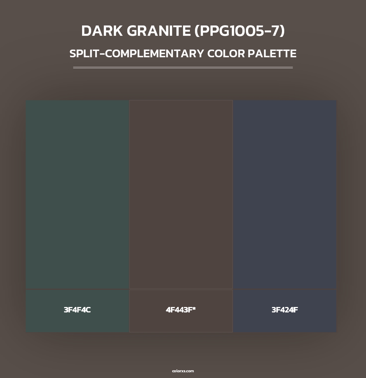 Dark Granite (PPG1005-7) - Split-Complementary Color Palette