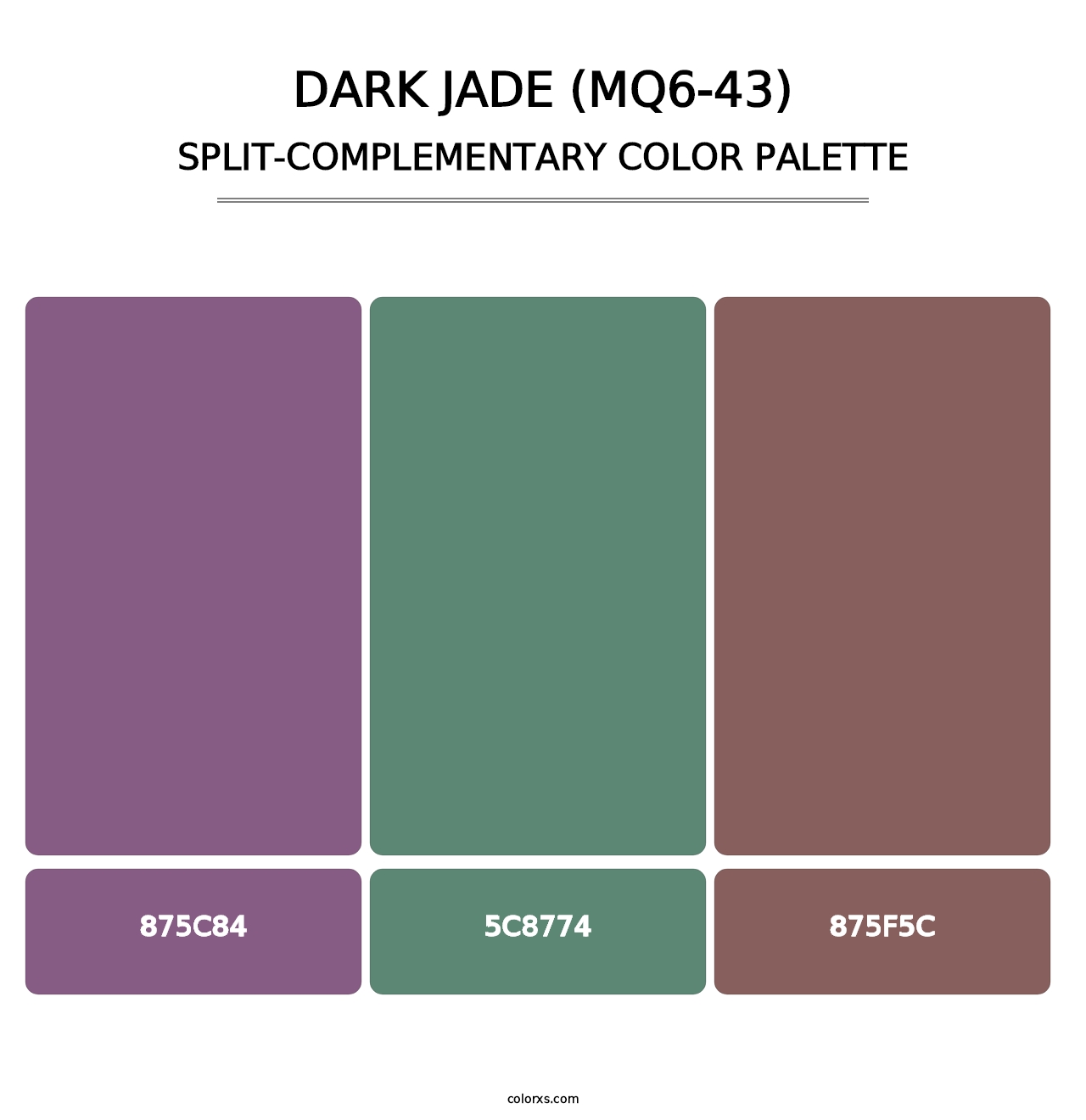 Dark Jade (MQ6-43) - Split-Complementary Color Palette