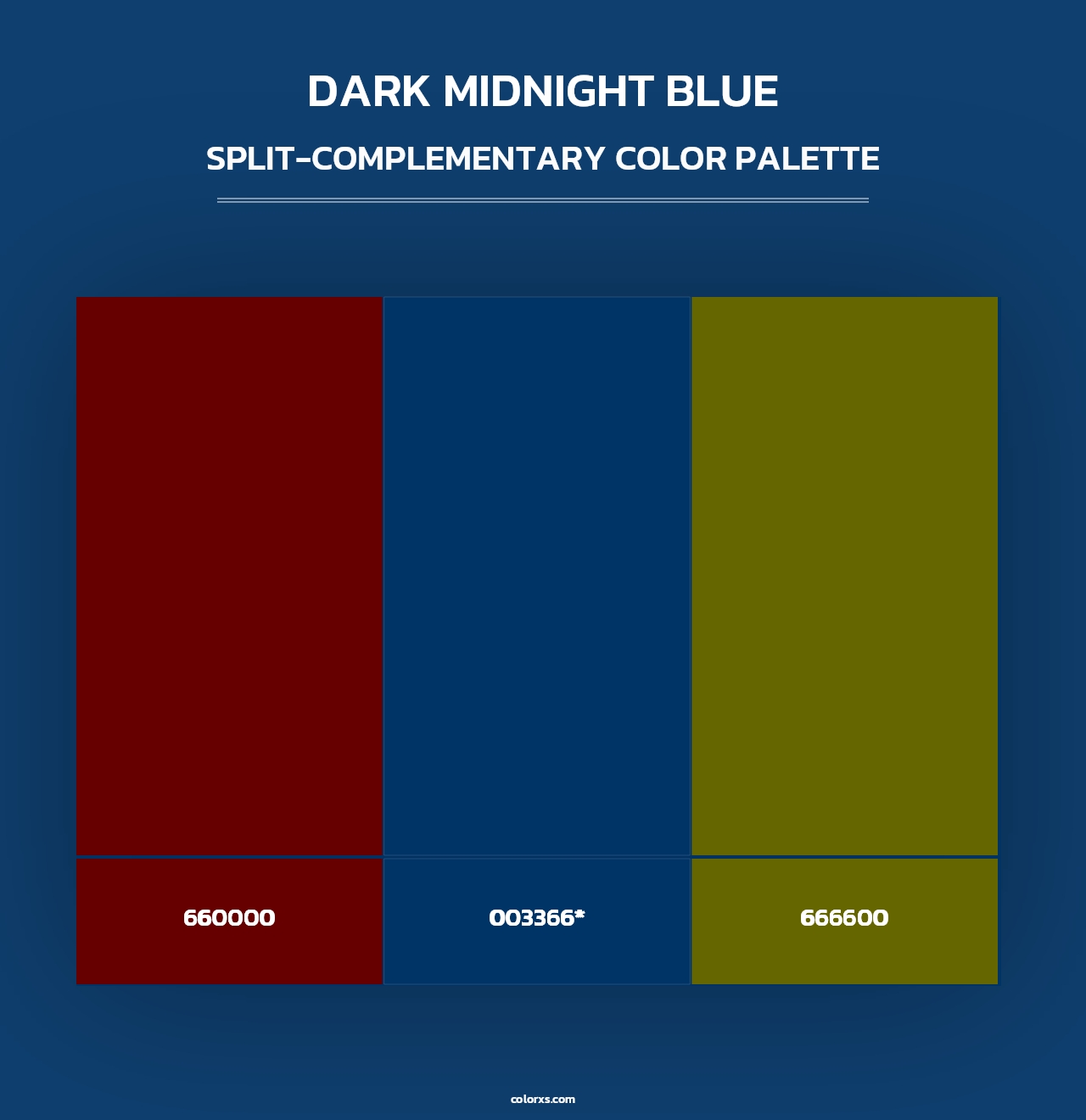 Dark Midnight Blue - Split-Complementary Color Palette