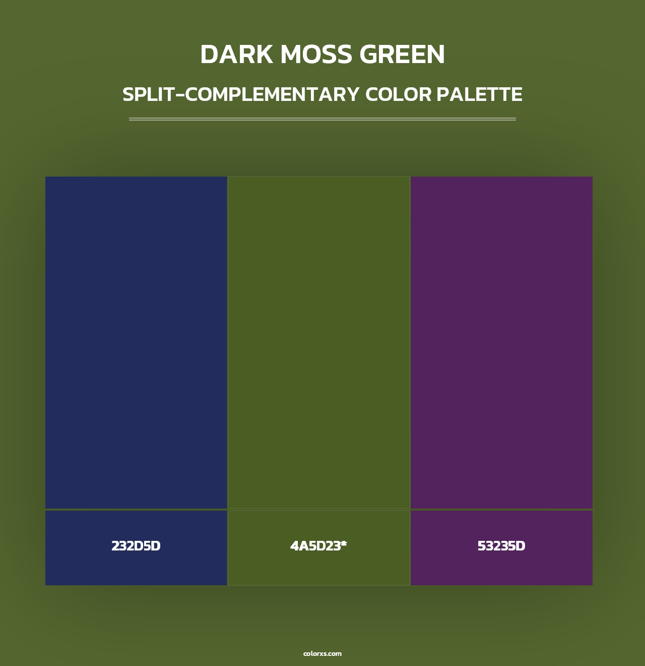 Dark Moss Green - Split-Complementary Color Palette