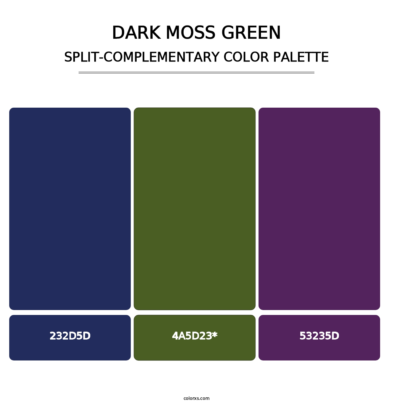 Dark Moss Green - Split-Complementary Color Palette