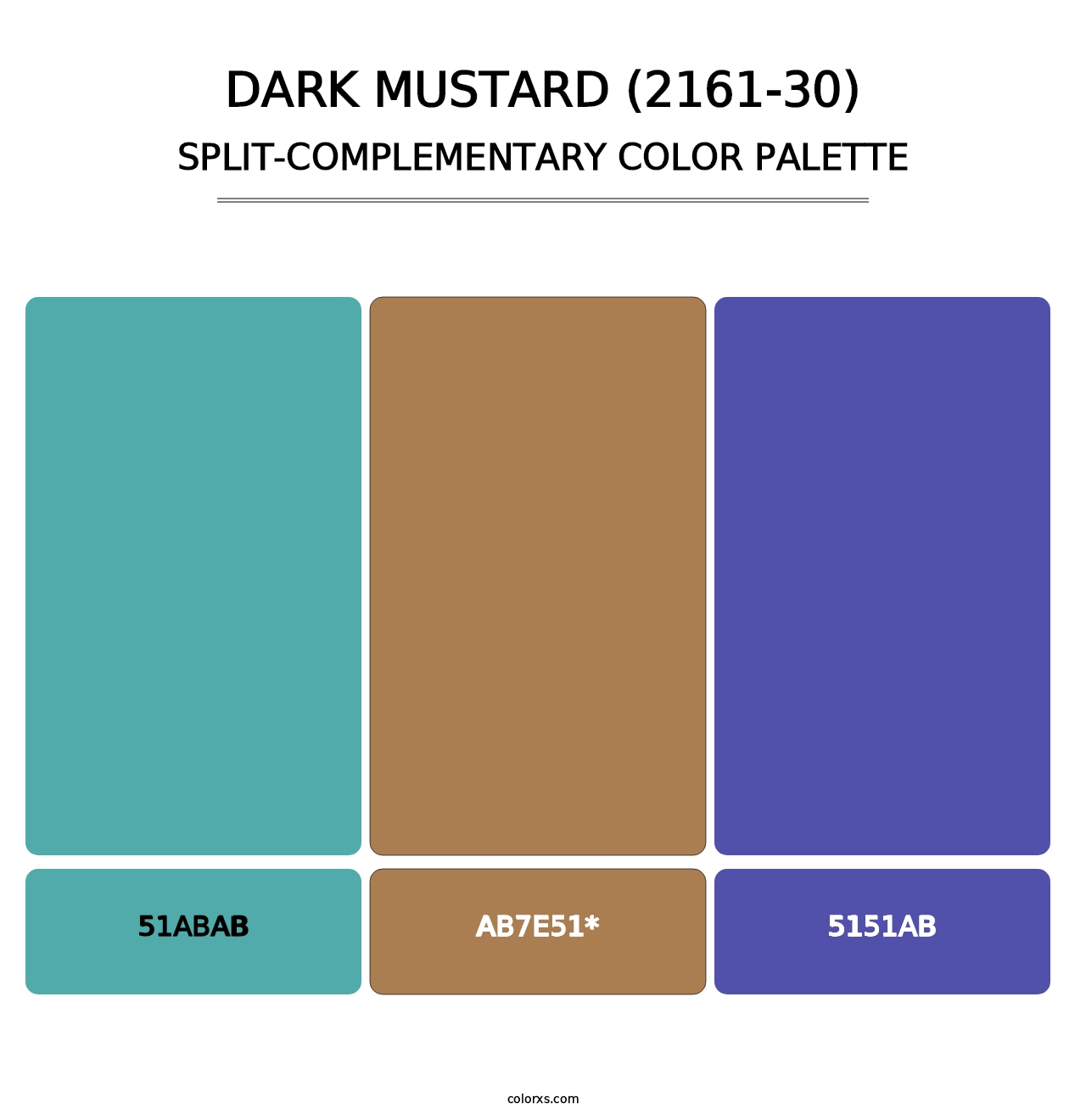 Dark Mustard (2161-30) - Split-Complementary Color Palette