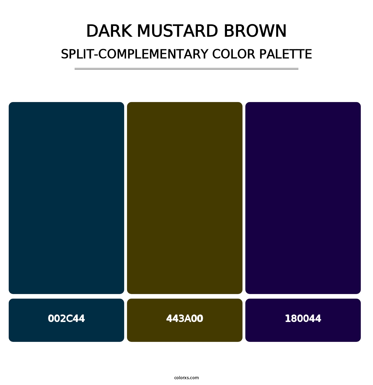 Dark Mustard Brown - Split-Complementary Color Palette