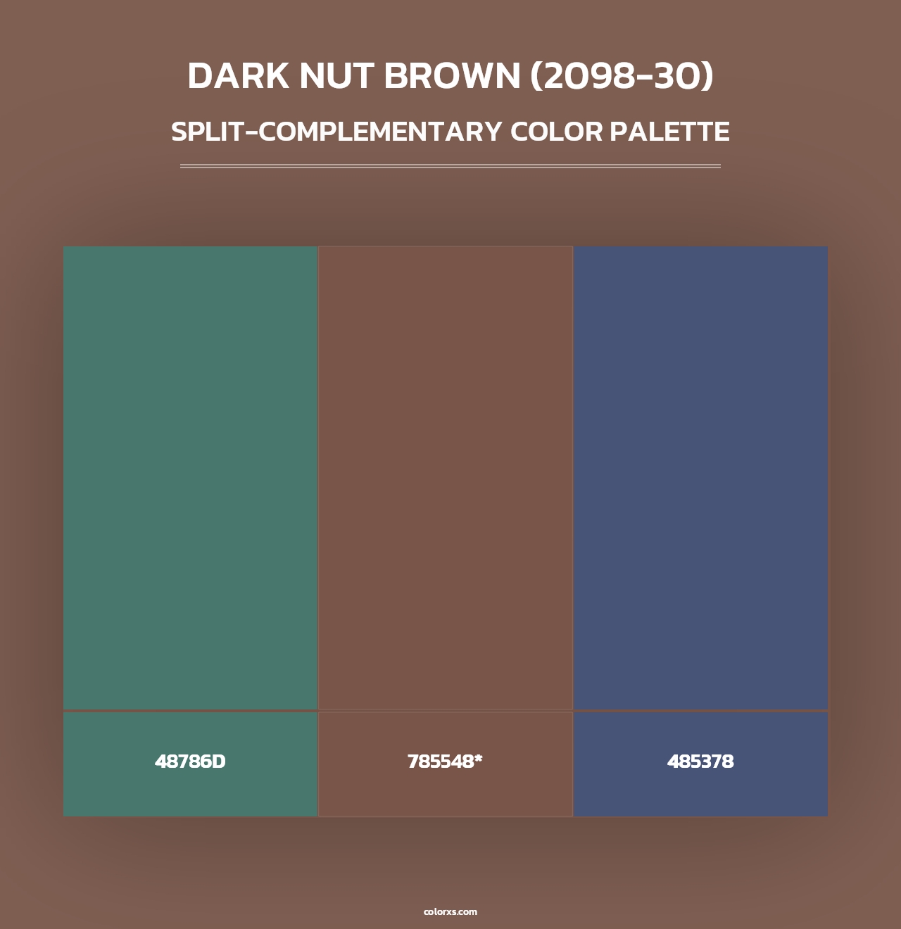 Dark Nut Brown (2098-30) - Split-Complementary Color Palette