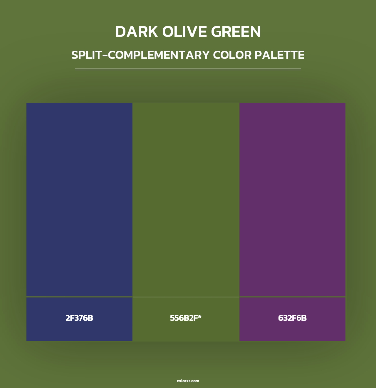 Dark Olive Green - Split-Complementary Color Palette