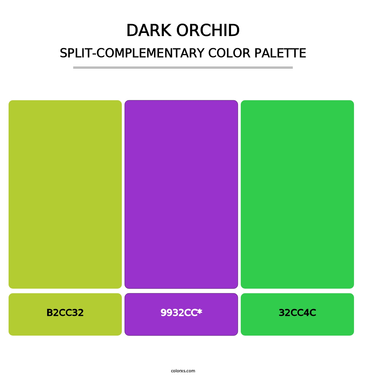 Dark Orchid - Split-Complementary Color Palette