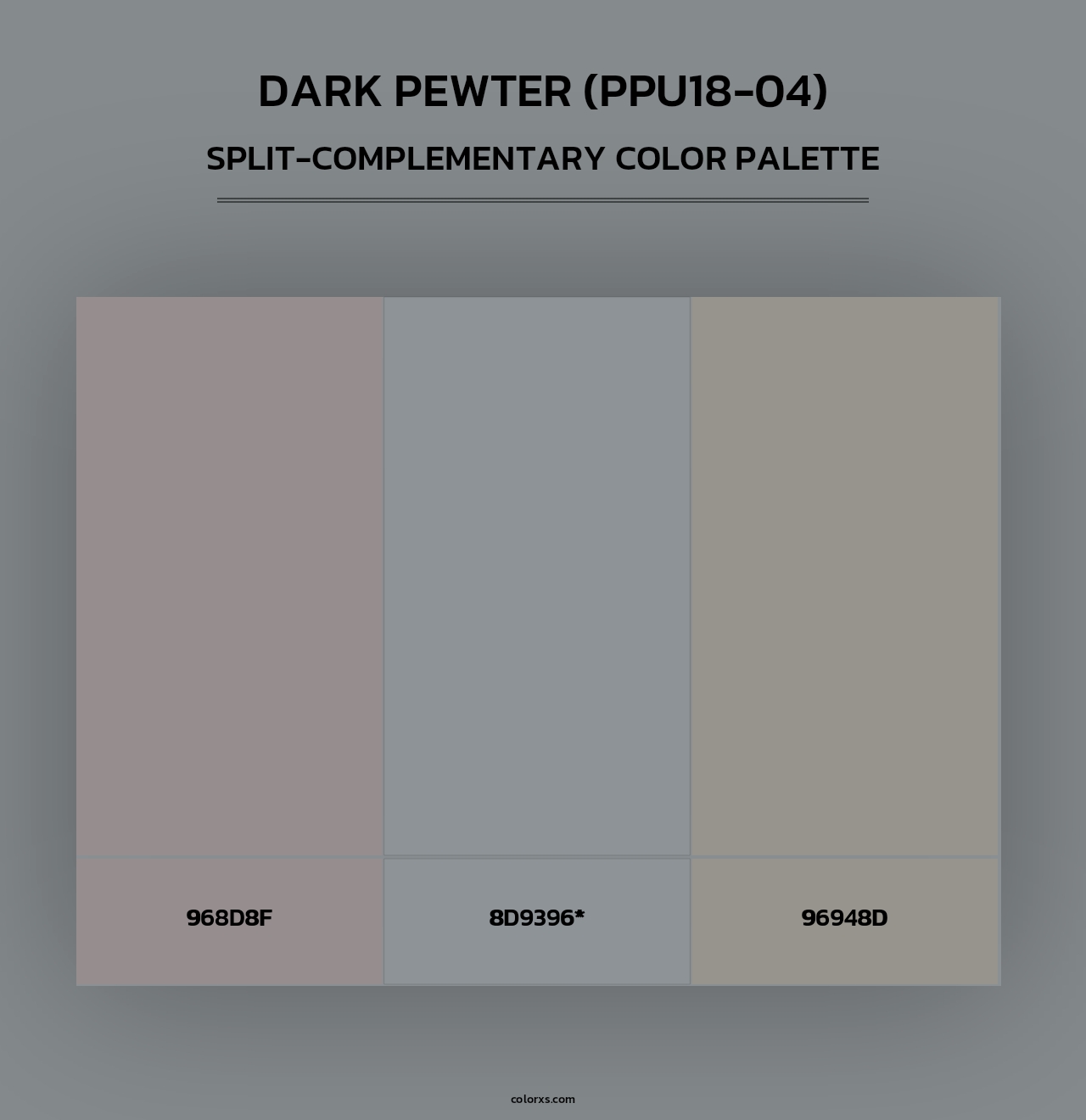 Dark Pewter (PPU18-04) - Split-Complementary Color Palette