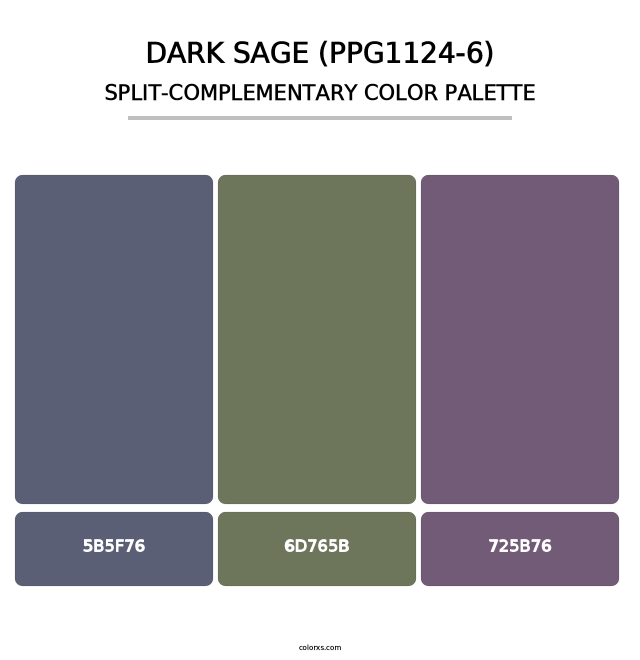 Dark Sage (PPG1124-6) - Split-Complementary Color Palette