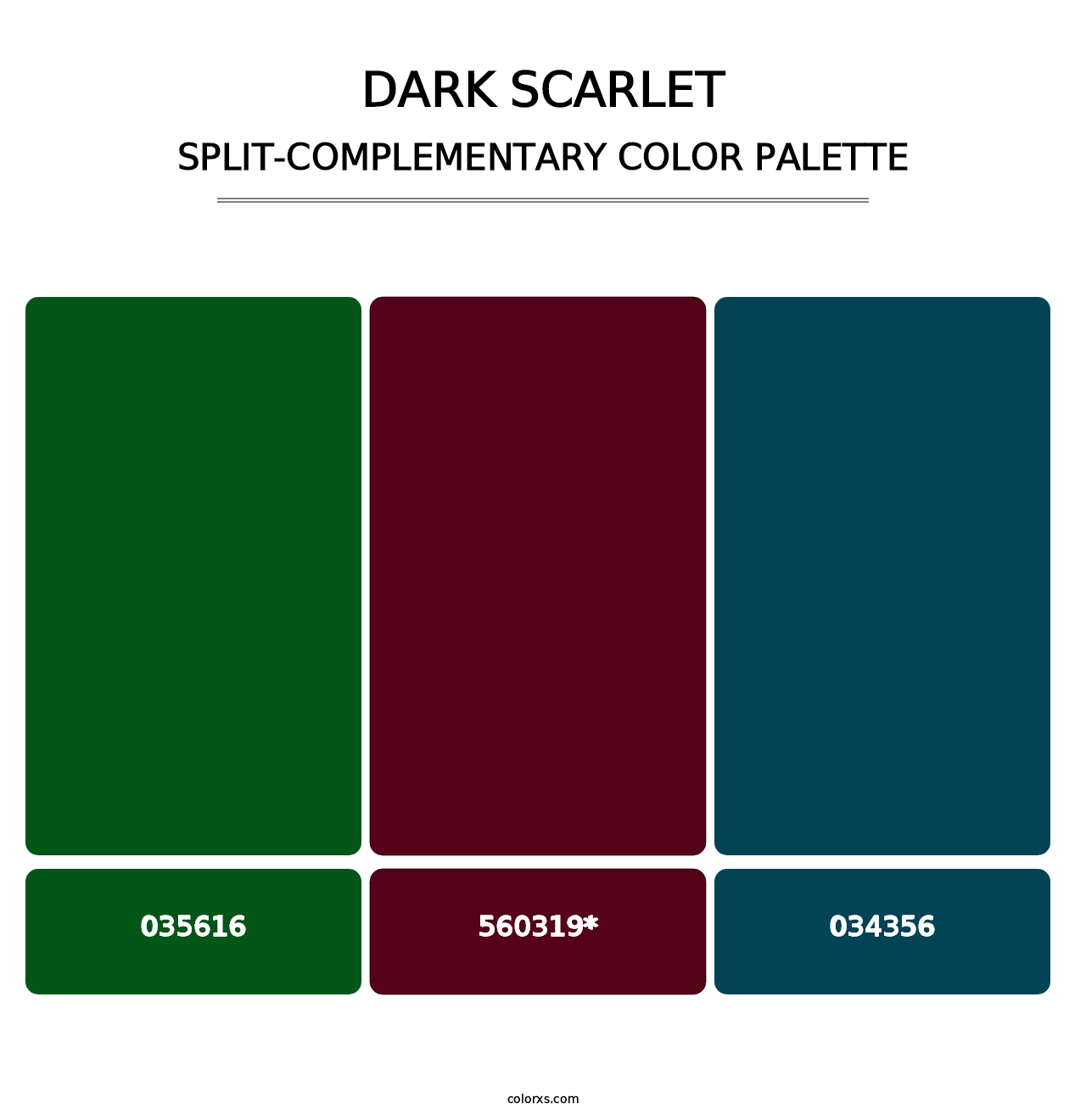 Dark Scarlet - Split-Complementary Color Palette