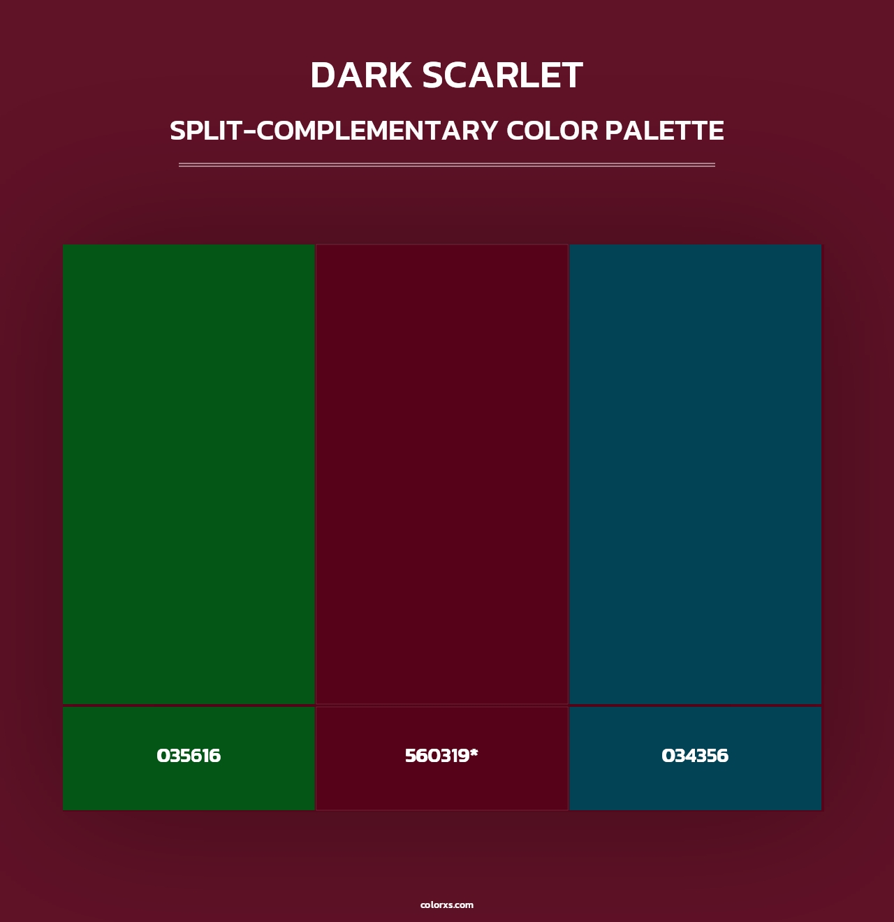Dark Scarlet - Split-Complementary Color Palette
