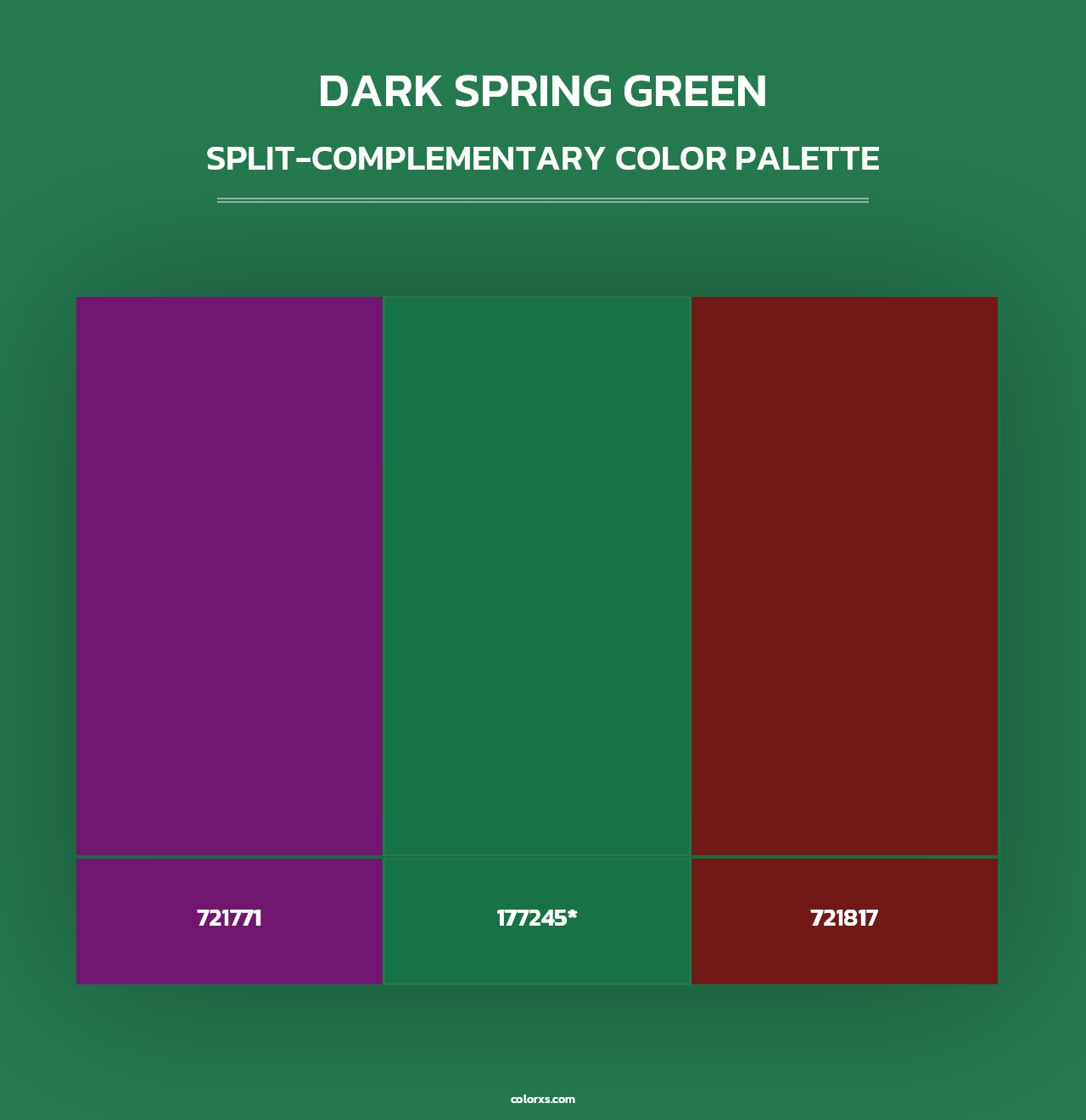 Dark Spring Green - Split-Complementary Color Palette