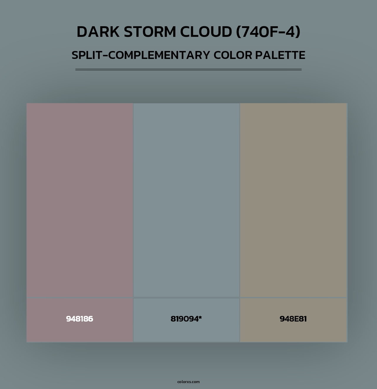 Dark Storm Cloud (740F-4) - Split-Complementary Color Palette