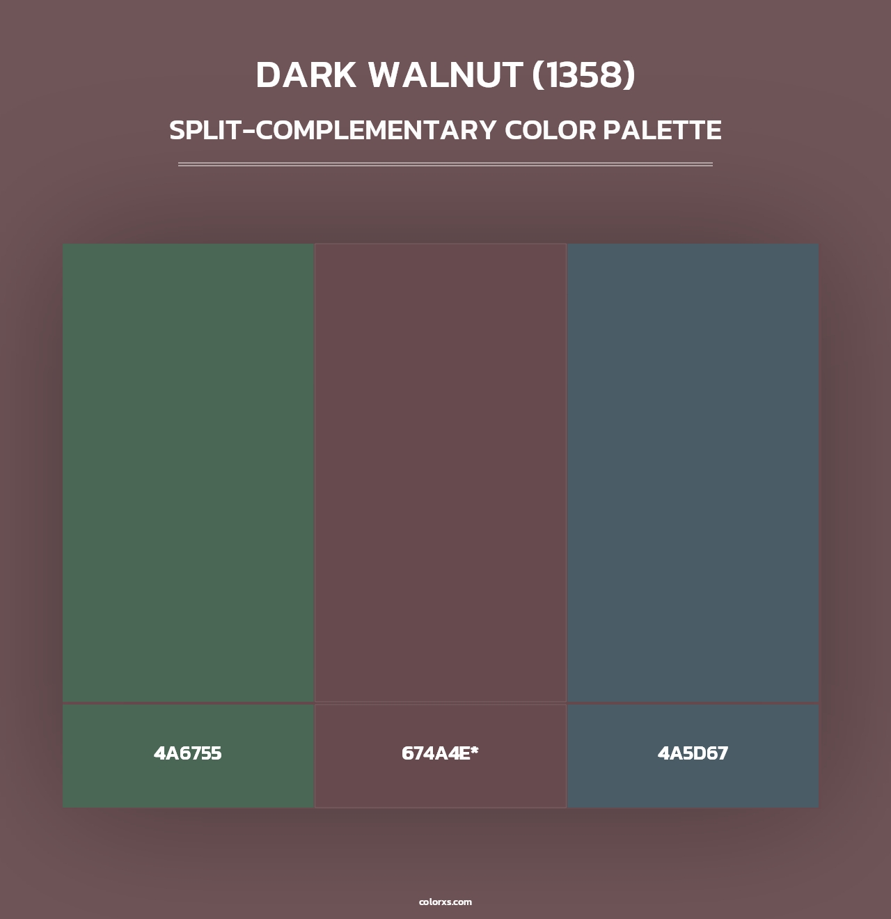 Dark Walnut (1358) - Split-Complementary Color Palette