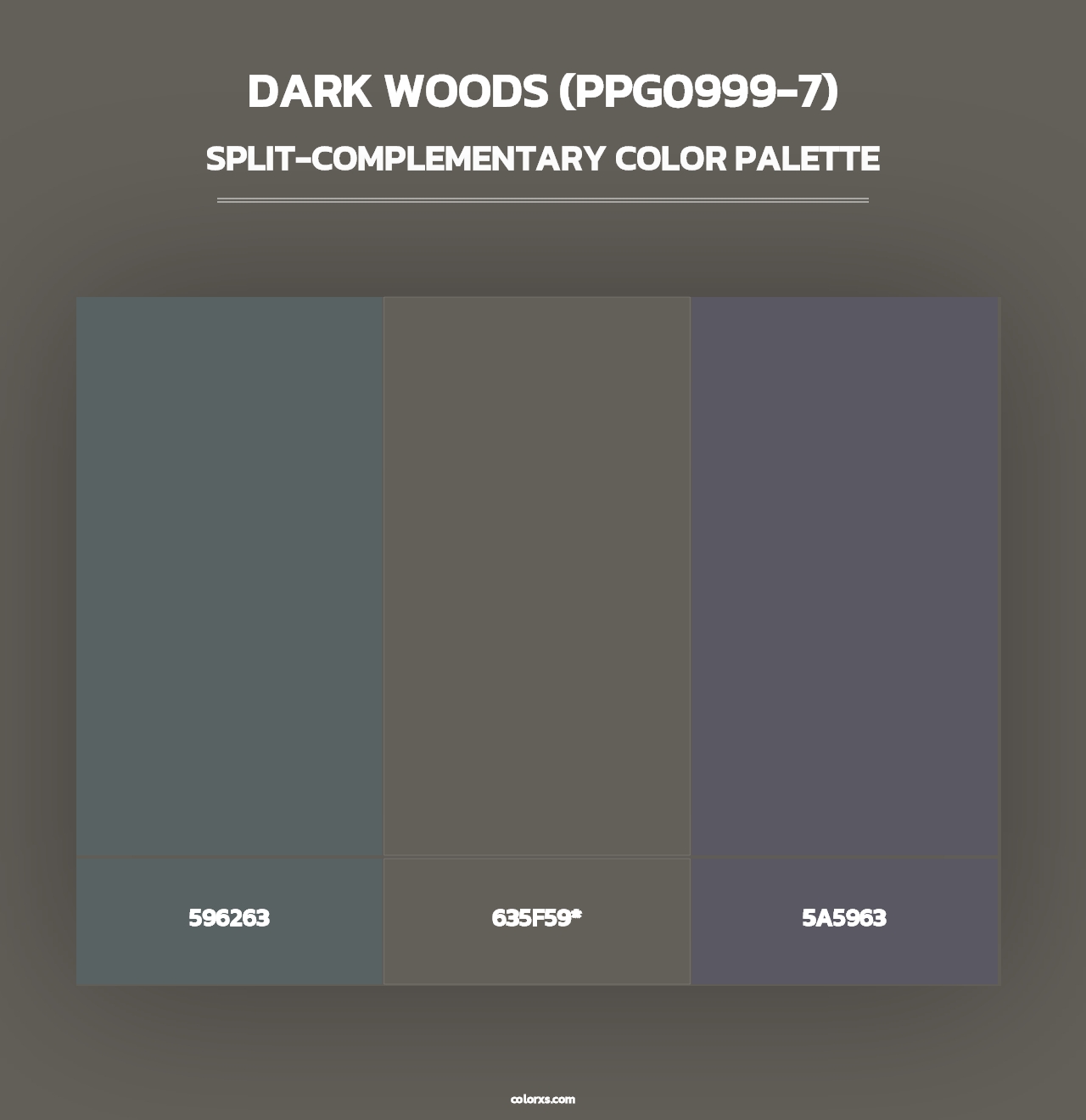 Dark Woods (PPG0999-7) - Split-Complementary Color Palette