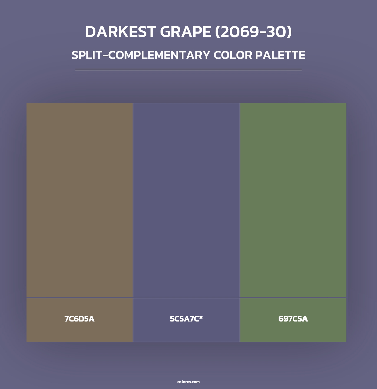 Darkest Grape (2069-30) - Split-Complementary Color Palette