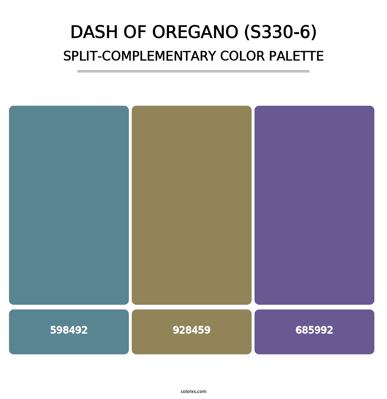 Dash Of Oregano (S330-6) - Split-Complementary Color Palette