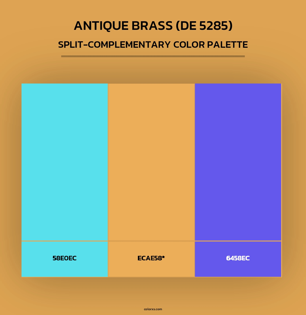 Antique Brass (DE 5285) - Split-Complementary Color Palette