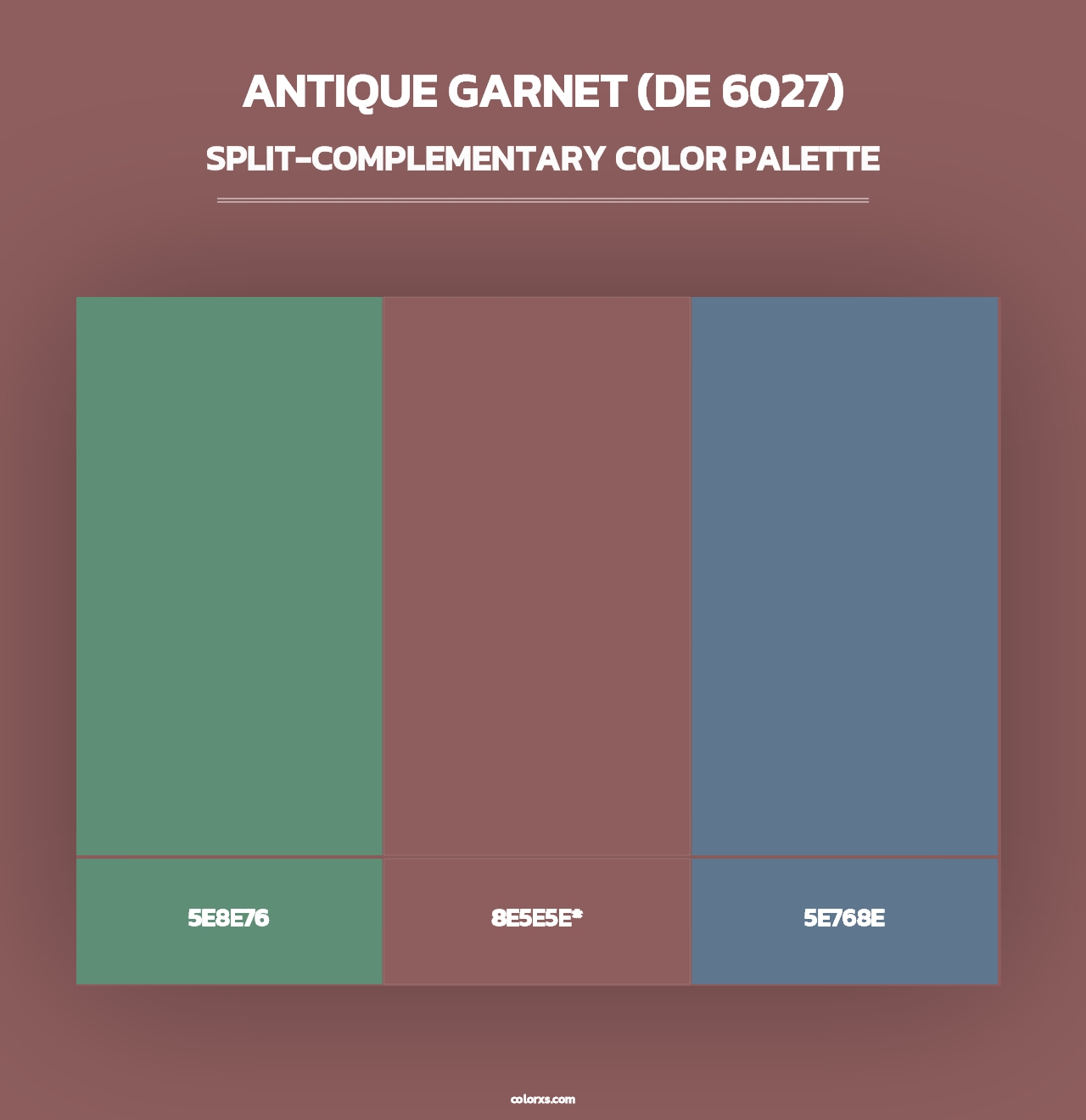Antique Garnet (DE 6027) - Split-Complementary Color Palette