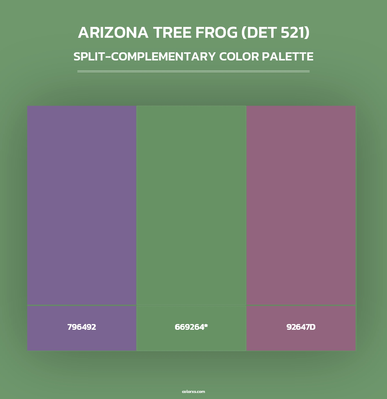 Arizona Tree Frog (DET 521) - Split-Complementary Color Palette