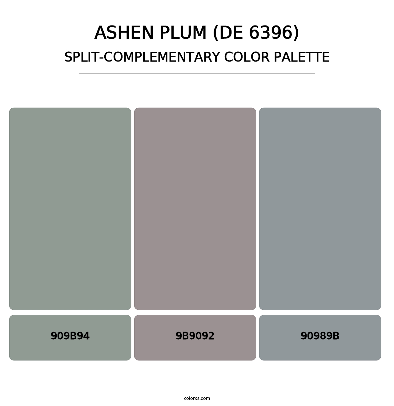 Ashen Plum (DE 6396) - Split-Complementary Color Palette