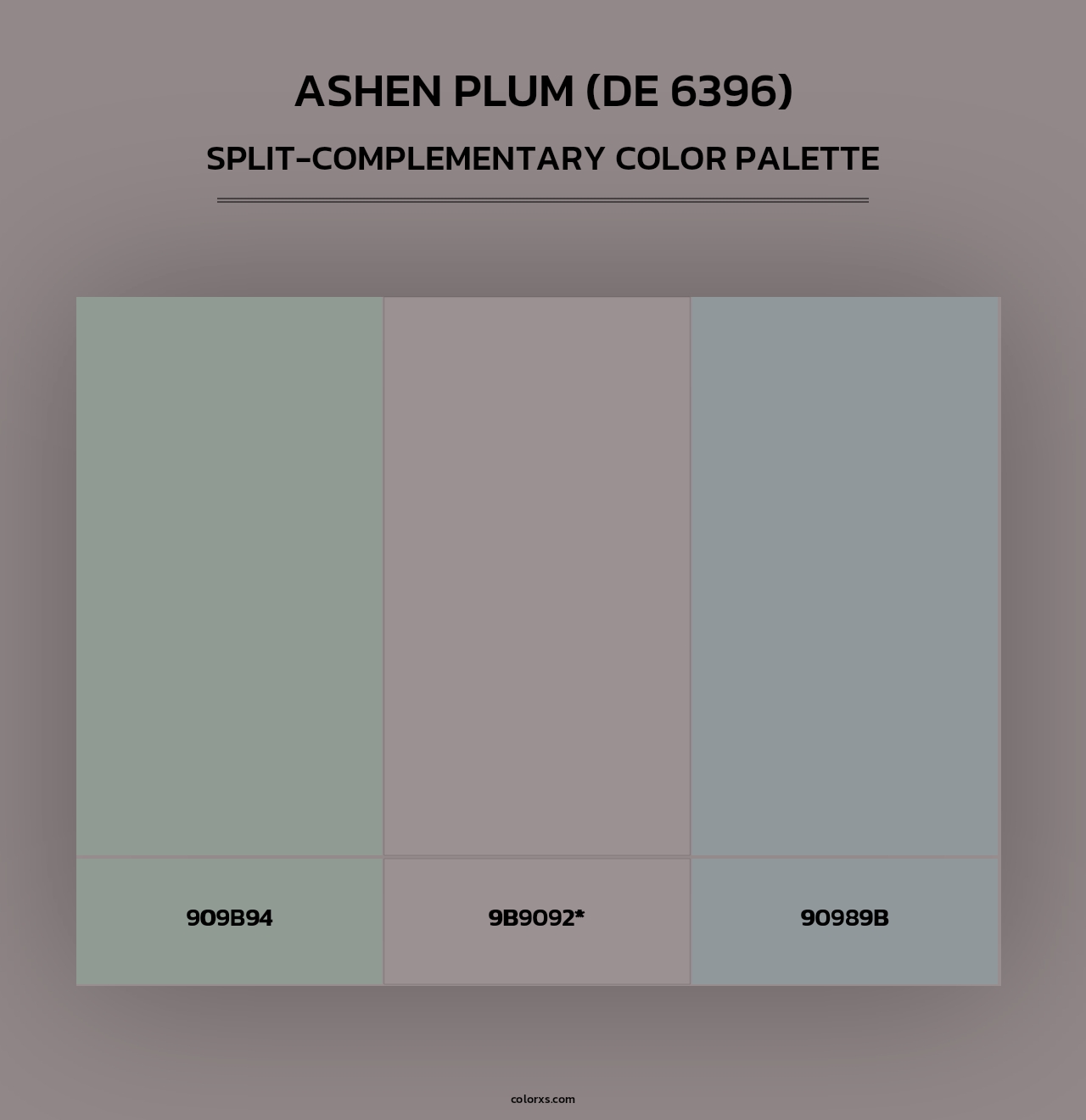Ashen Plum (DE 6396) - Split-Complementary Color Palette