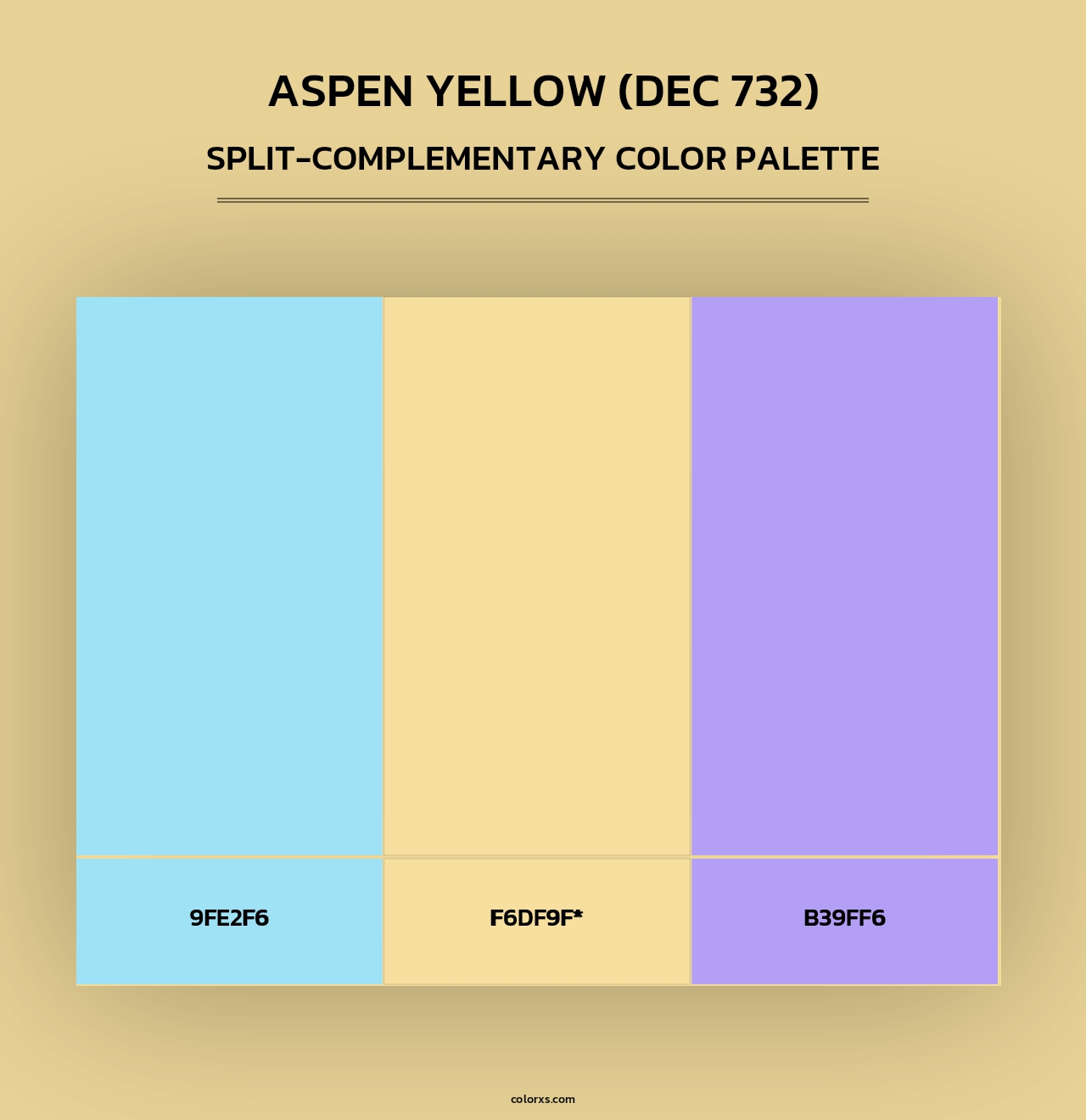 Aspen Yellow (DEC 732) - Split-Complementary Color Palette