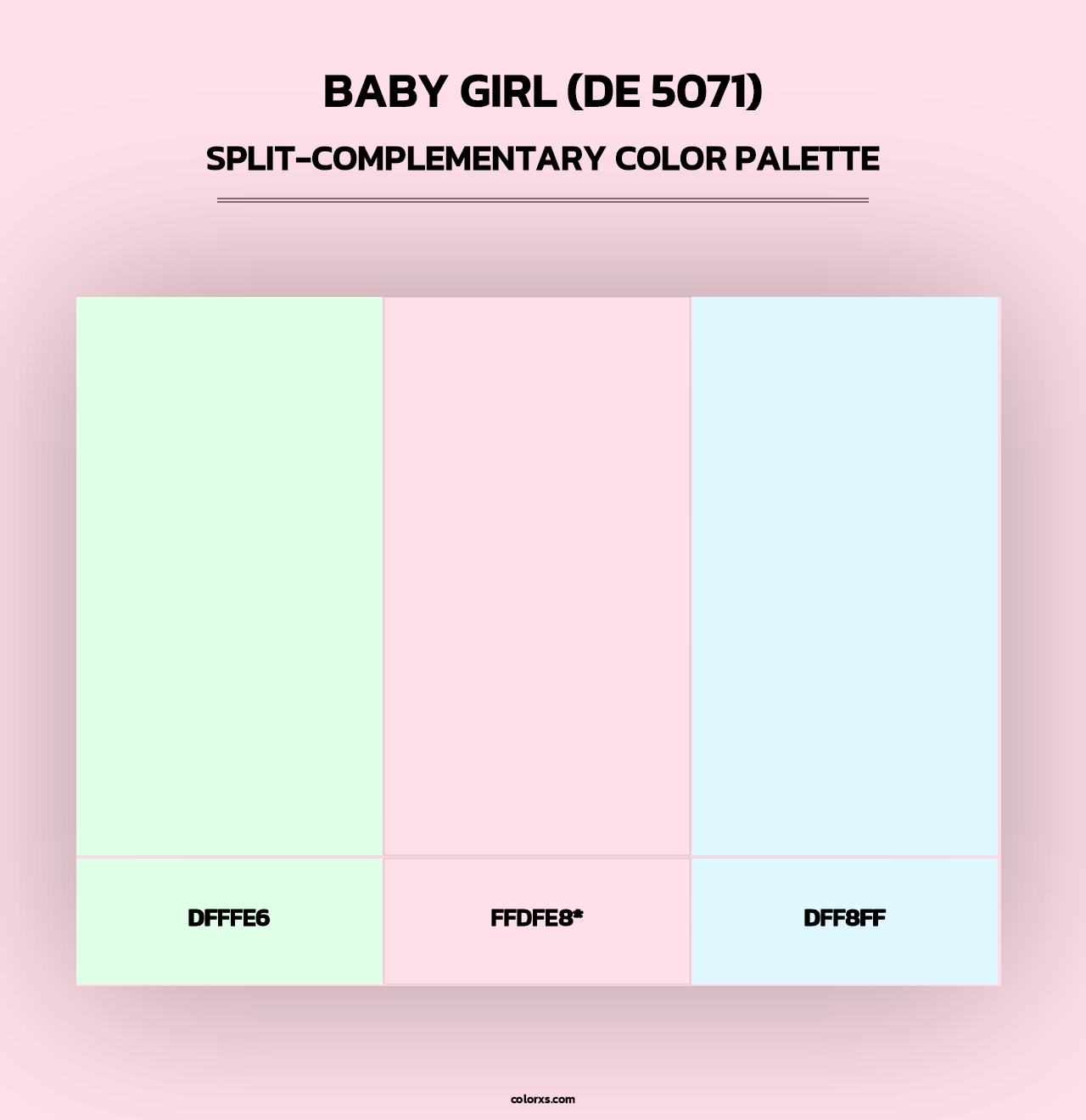 Baby Girl (DE 5071) - Split-Complementary Color Palette