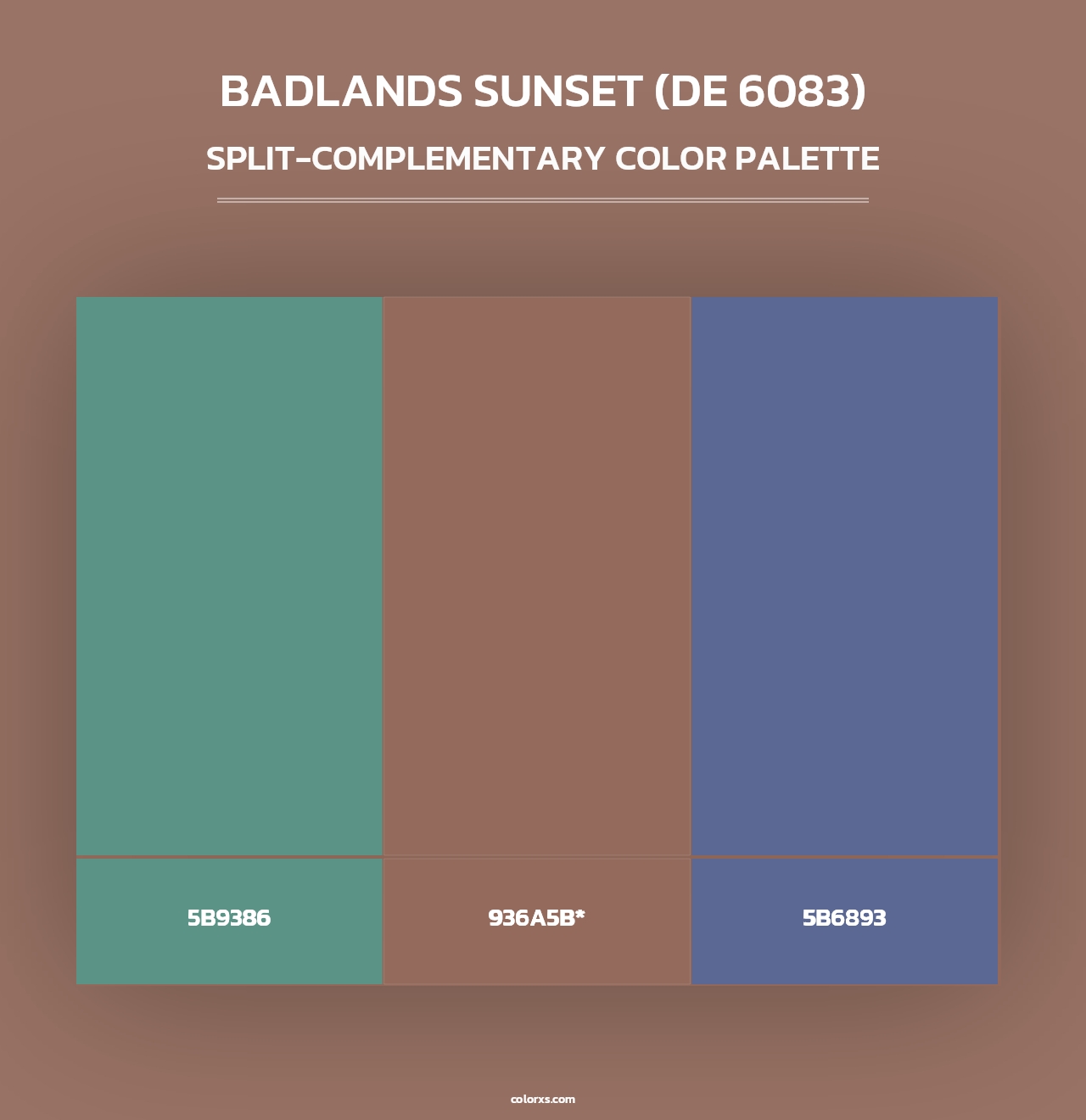 Badlands Sunset (DE 6083) - Split-Complementary Color Palette